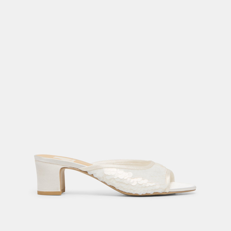 INGA HEELS OFF WHITE SEQUIN 1