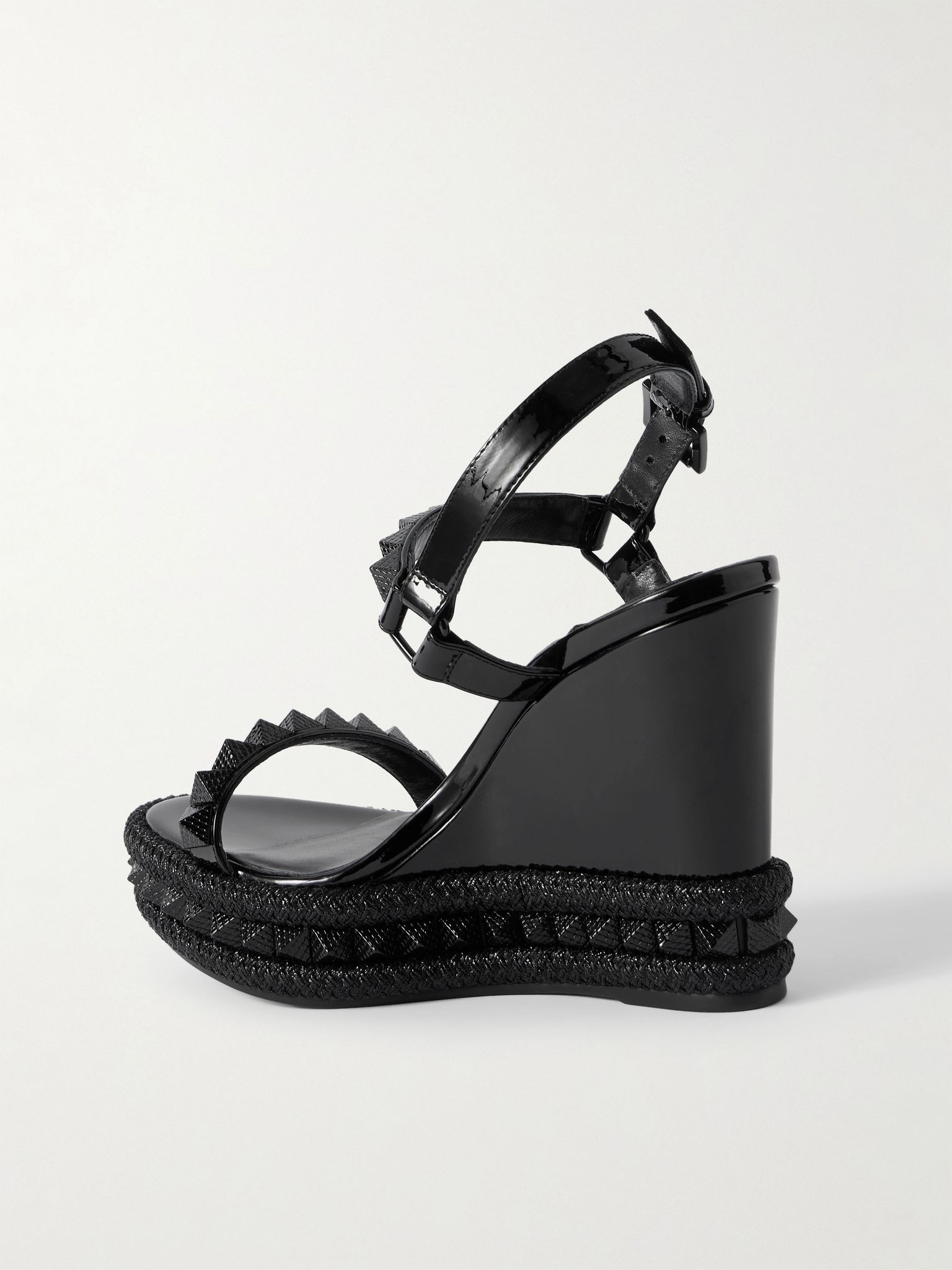 Pyraclou 110 studded leather wedge sandals Black - 3