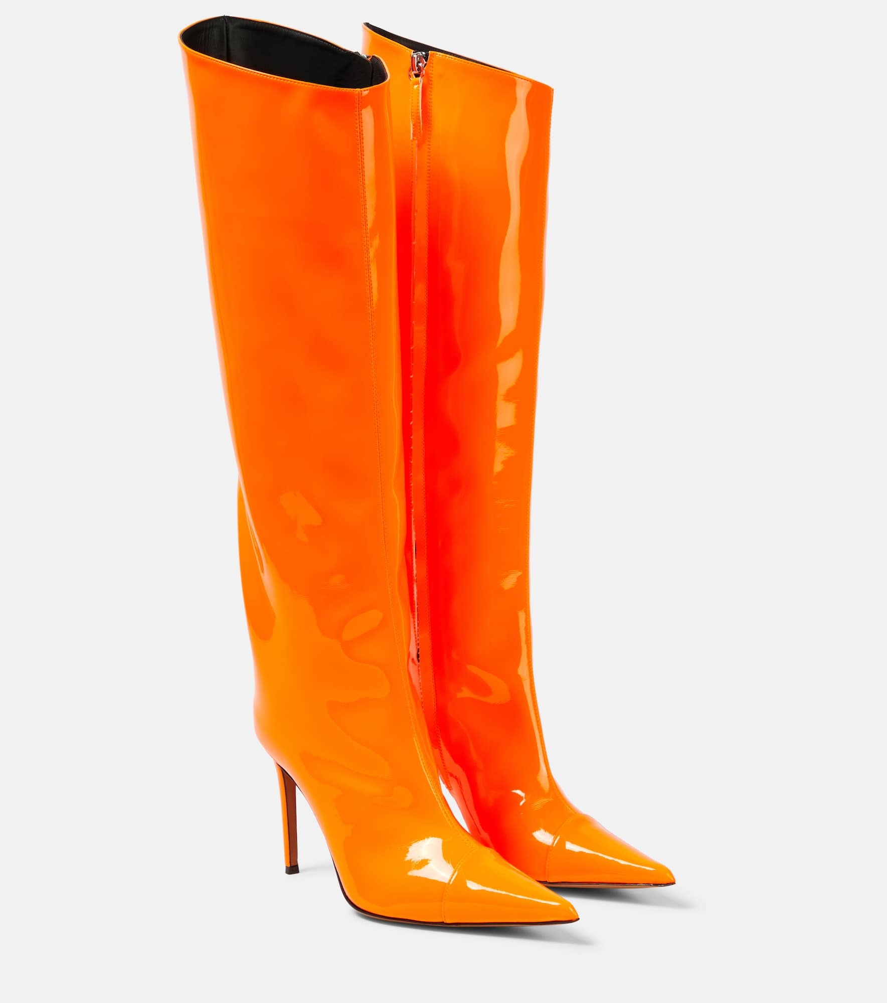 Patent leather knee-high boots - 1