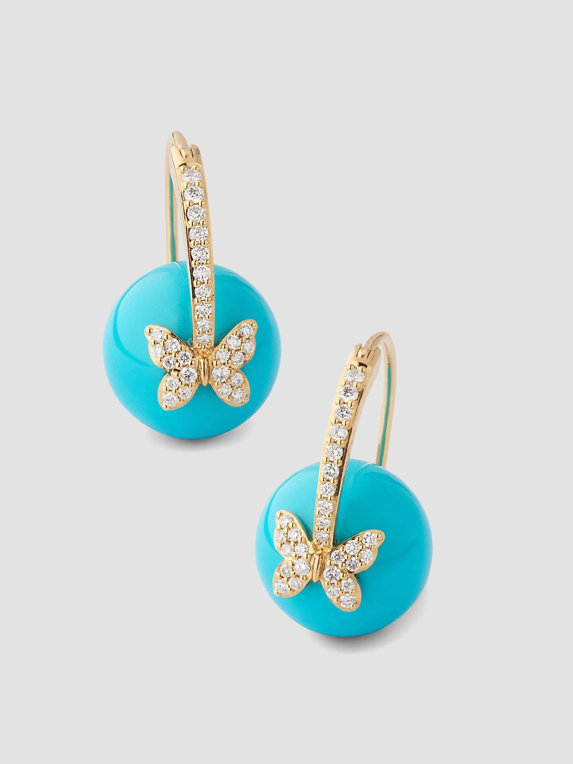 Women's Cocktail 14K Yellow Gold, Turquoise & 0.31 TCW Diamond Drop Earrings - Gold - 1