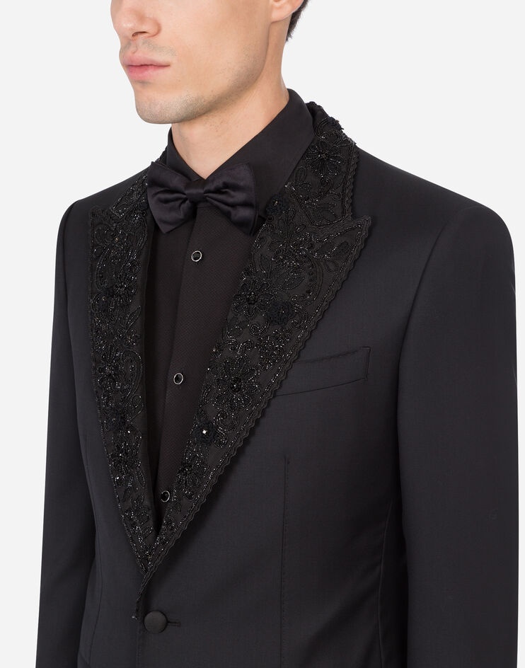 Wool Taormina-fit tuxedo jacket with embroidery - 4