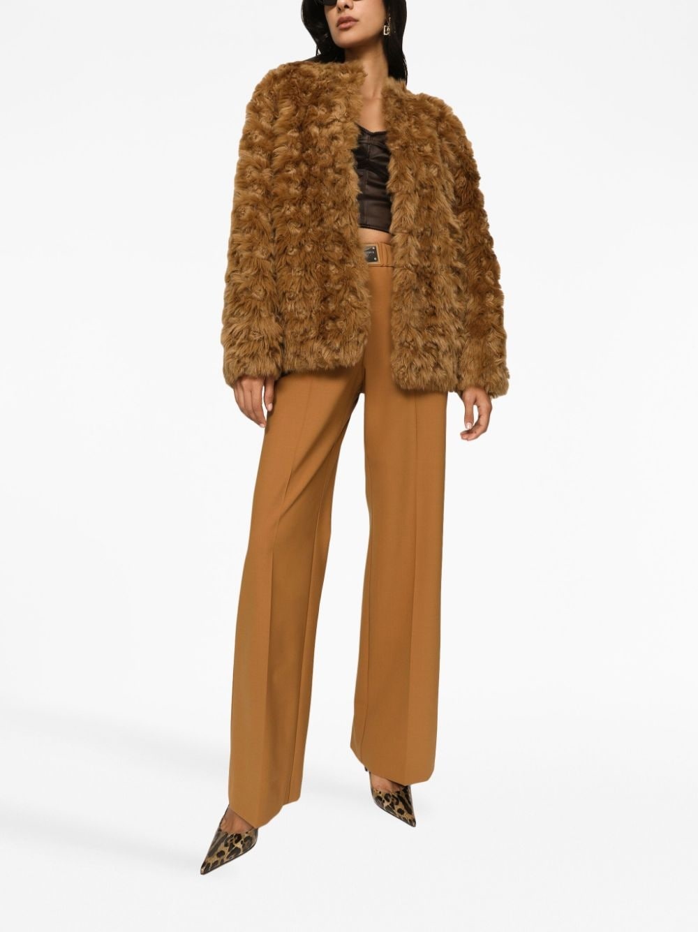 logo-plaque straight-leg trousers - 2