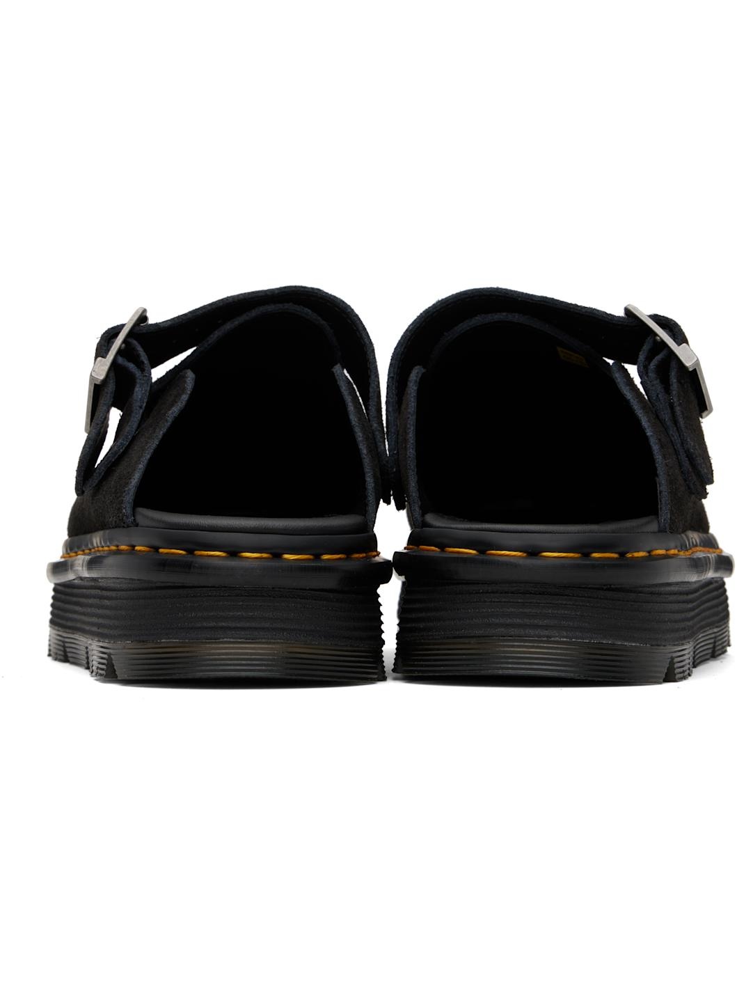 Black Zebzag Suede Casual Slingback Platform Slip-on Loafers - 2