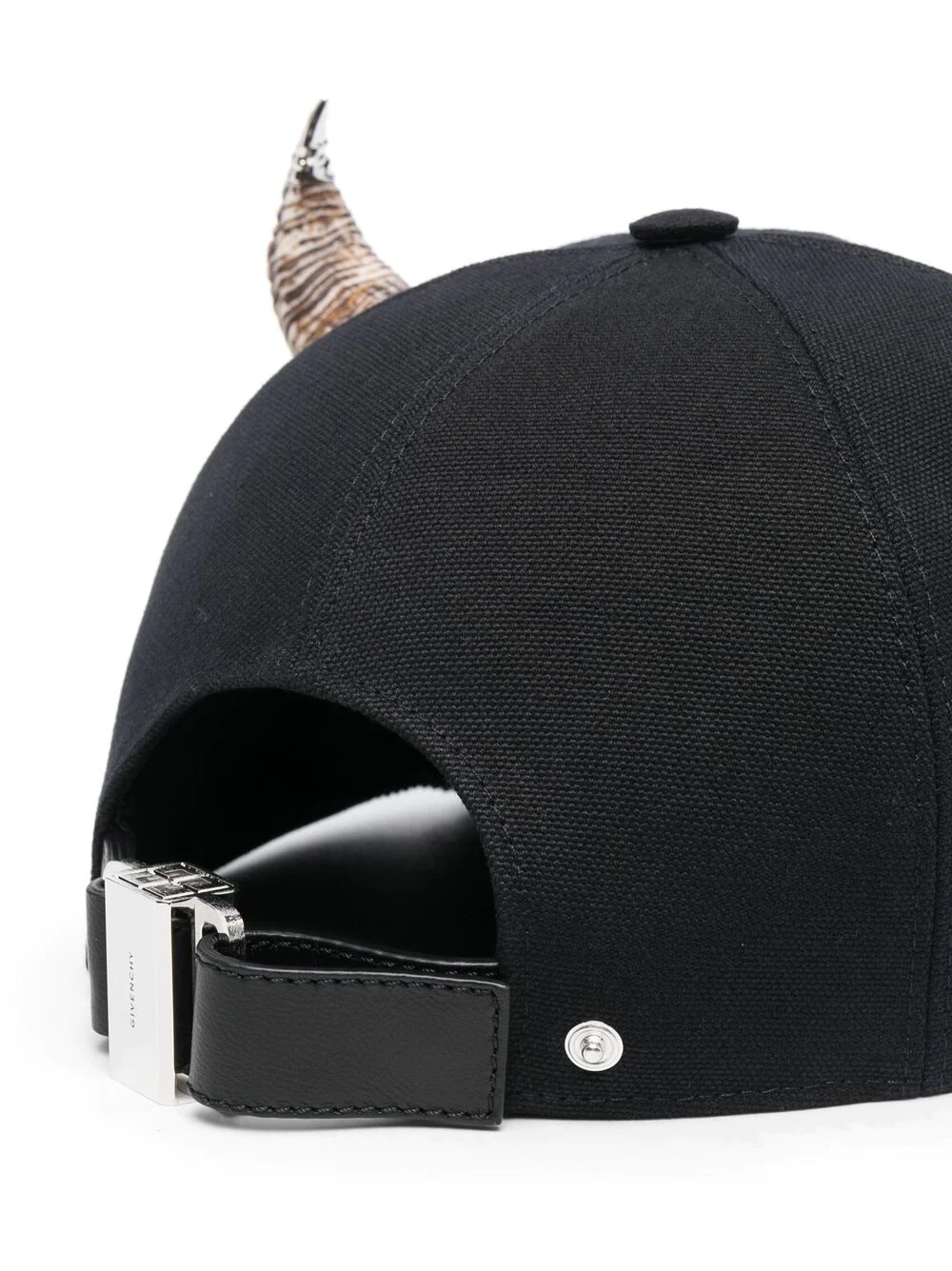 horn-detail canvas cap - 2