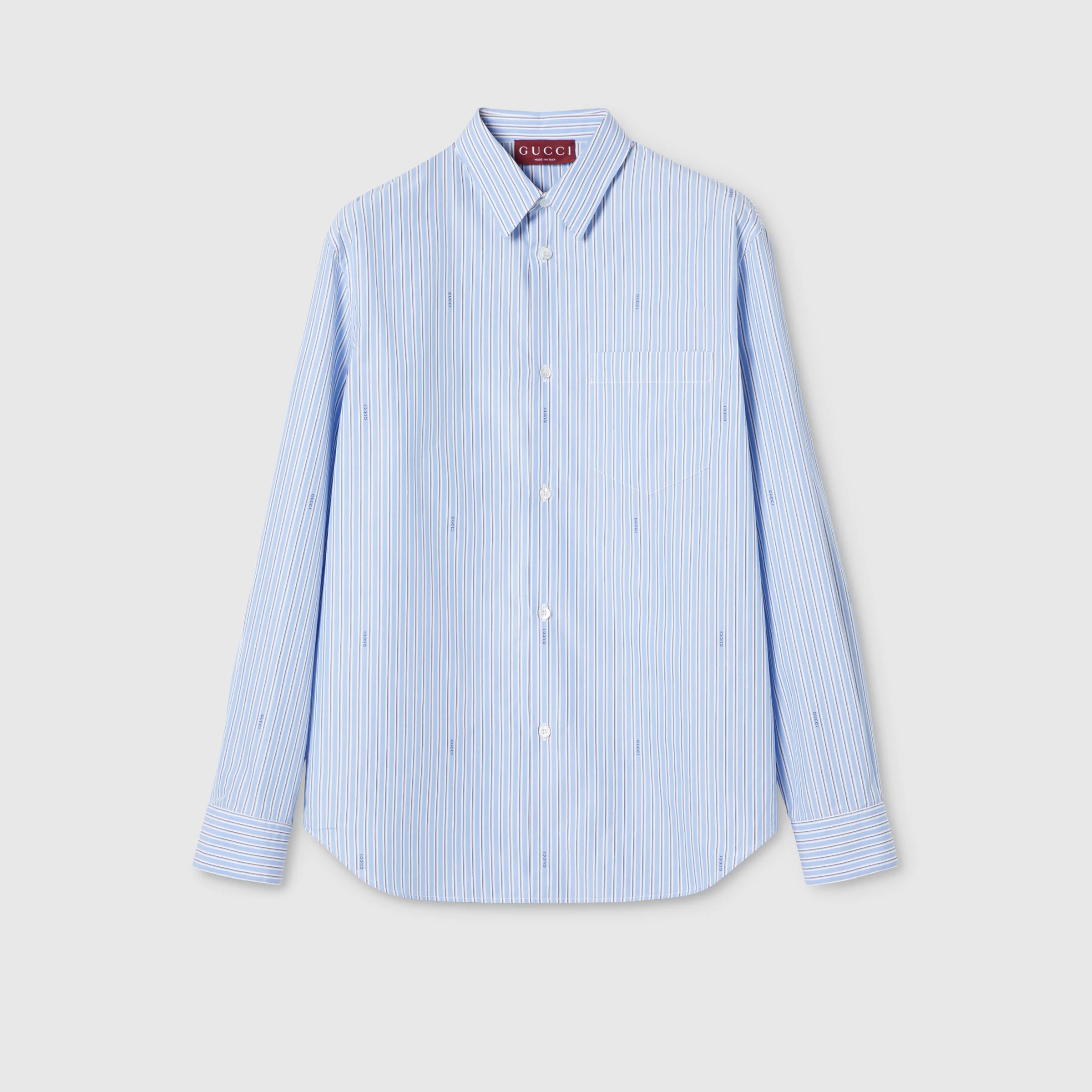 Striped cotton poplin shirt - 1