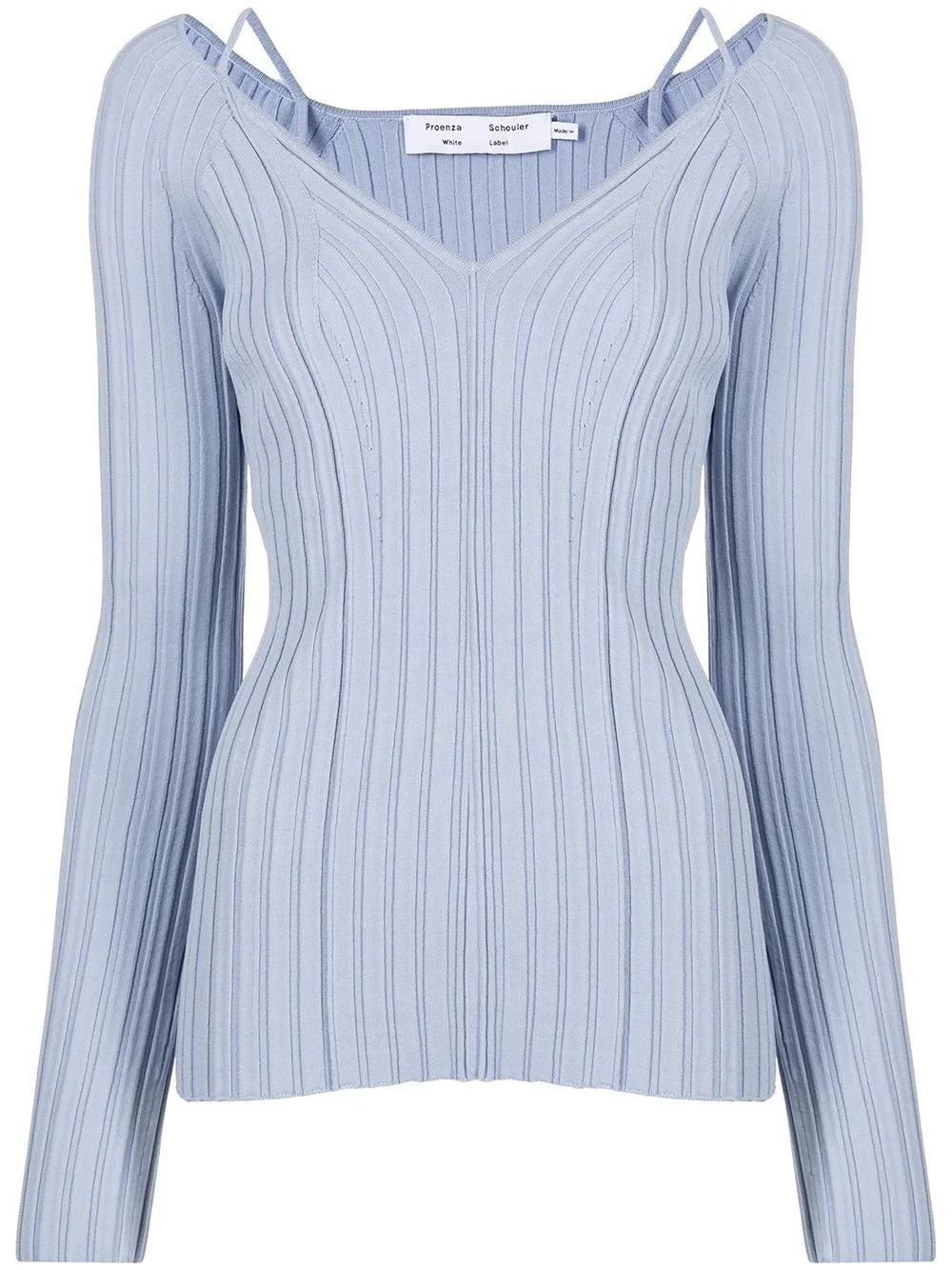 V-neck ribbed-knit top - 1