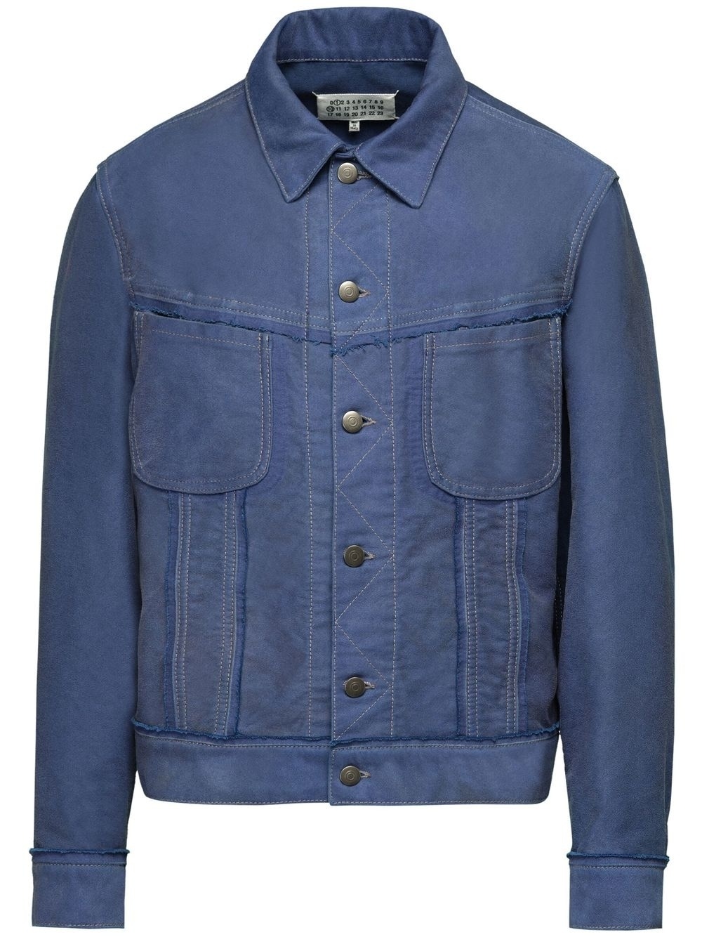 frayed denim jacket - 1