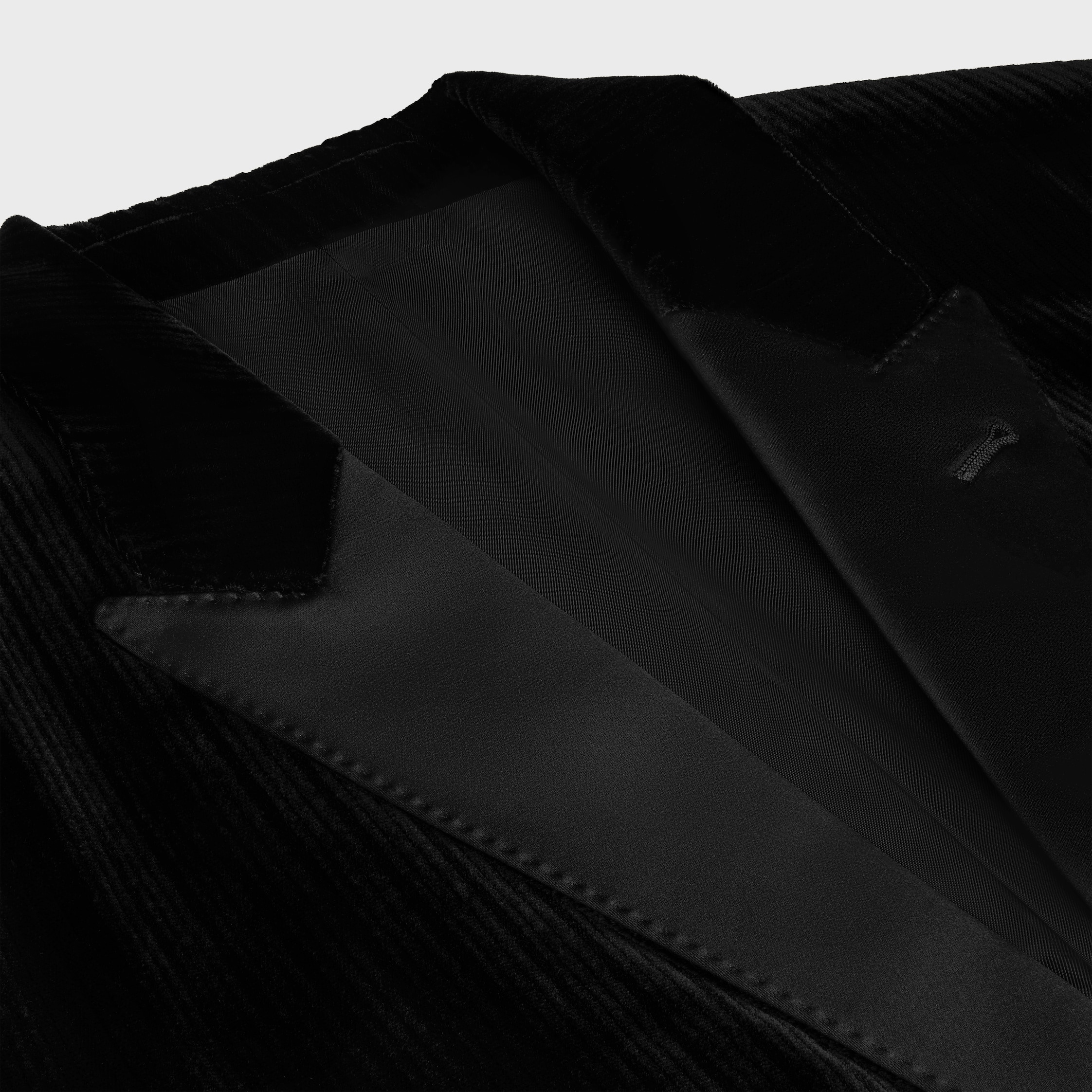 classic tux jacket in striped velvet - 3