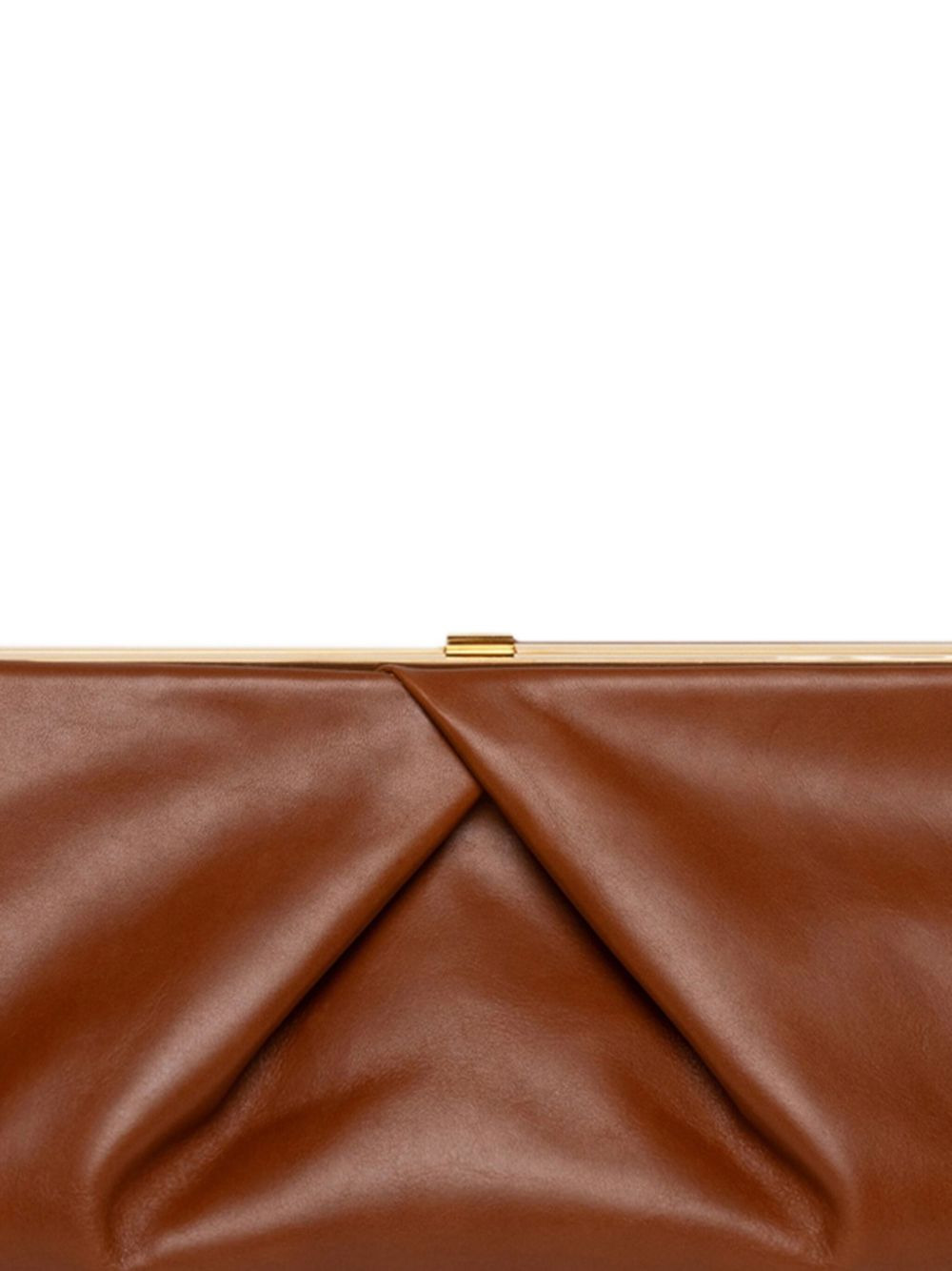 medium pleated-detail leather clutch bag - 5