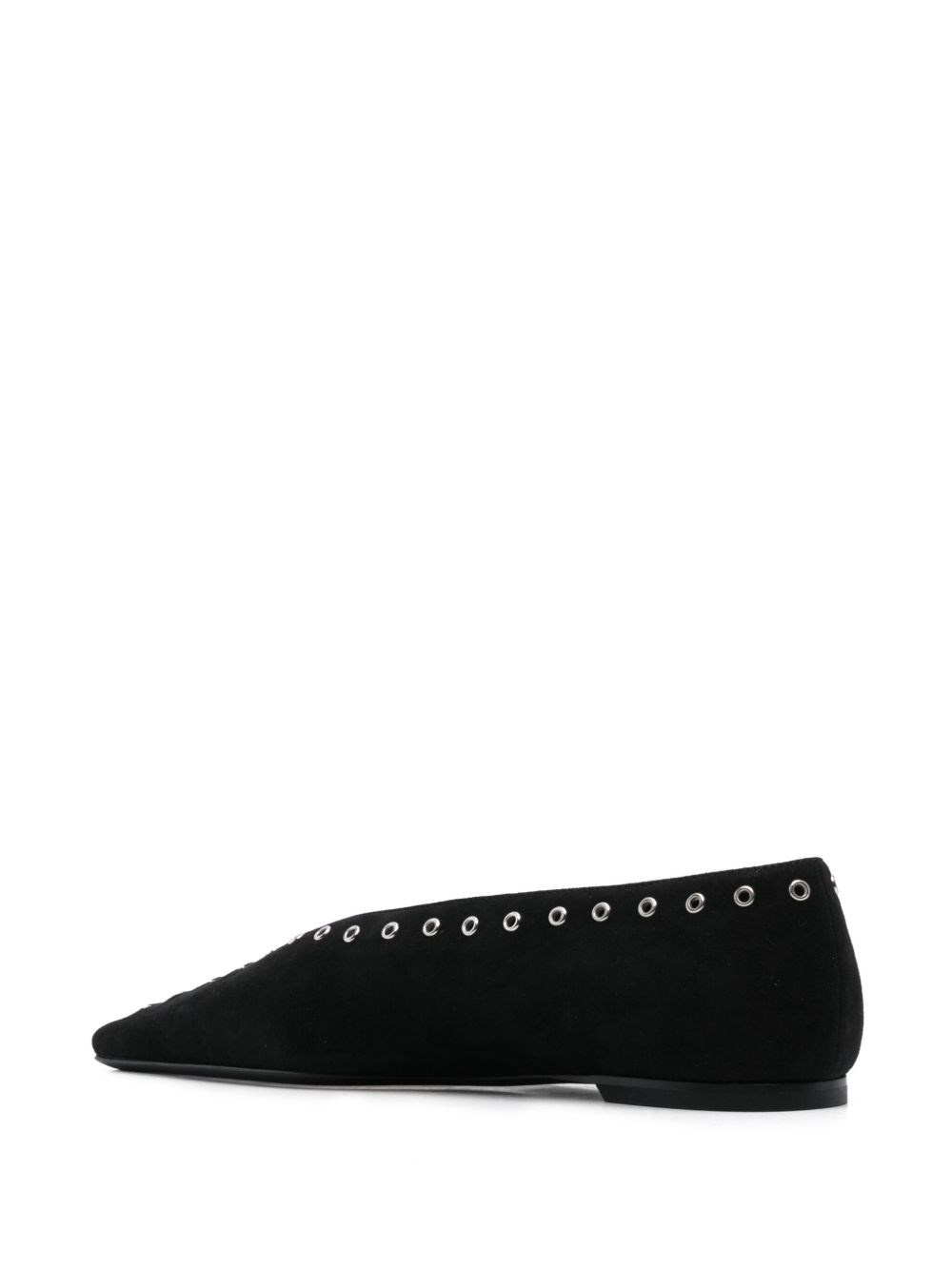 Suede leather lace-up ballets - 4
