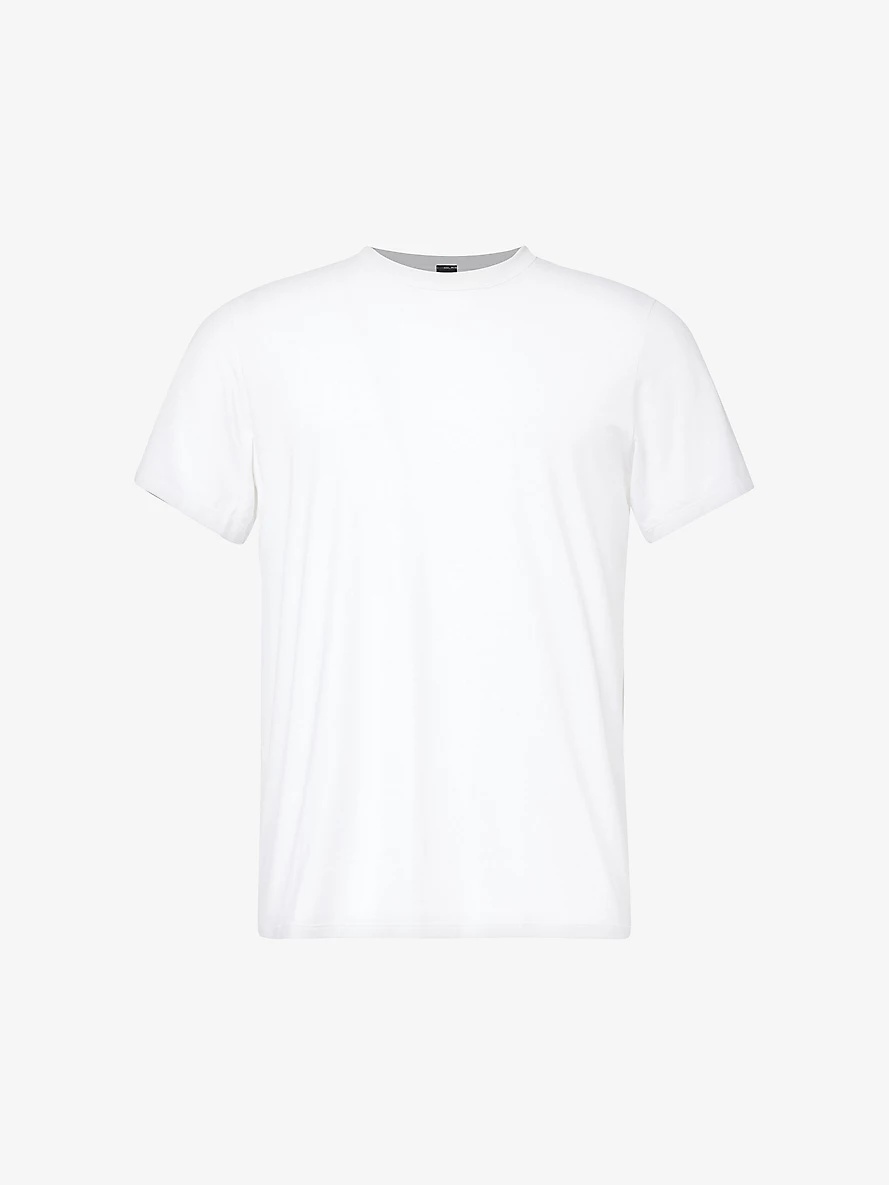 Fundamental rubberised-logo stretch-woven T-shirt - 1