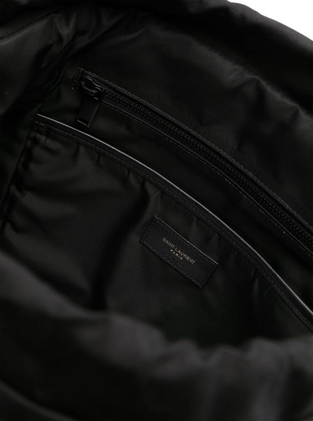 Saint Laurent Men Black Backpack With Tonal Logo Lettering Embroidery In Recycled Nylon Man - 3
