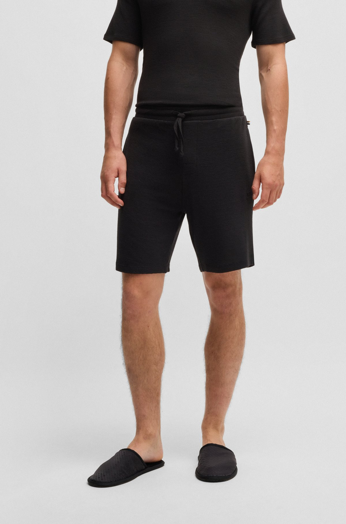 STRETCH-JERSEY PAJAMA SHORTS WITH EMBROIDERED LOGO - 2