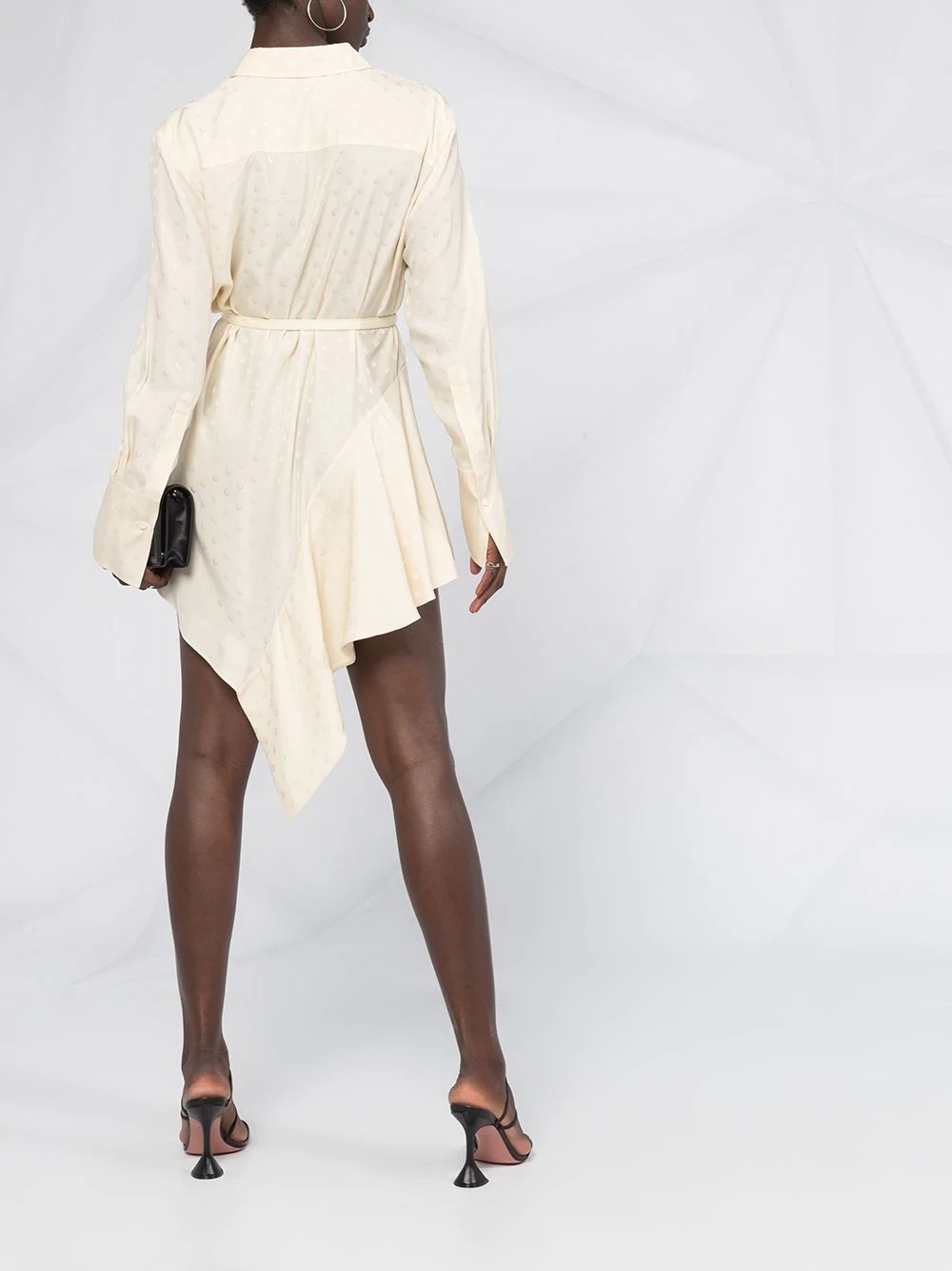 asymmetric ruffled shirt dress - 4