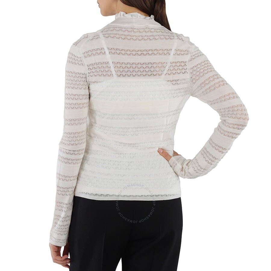 Chloe Ladies Wool-blend Lace Knit Turtleneck Top - 3