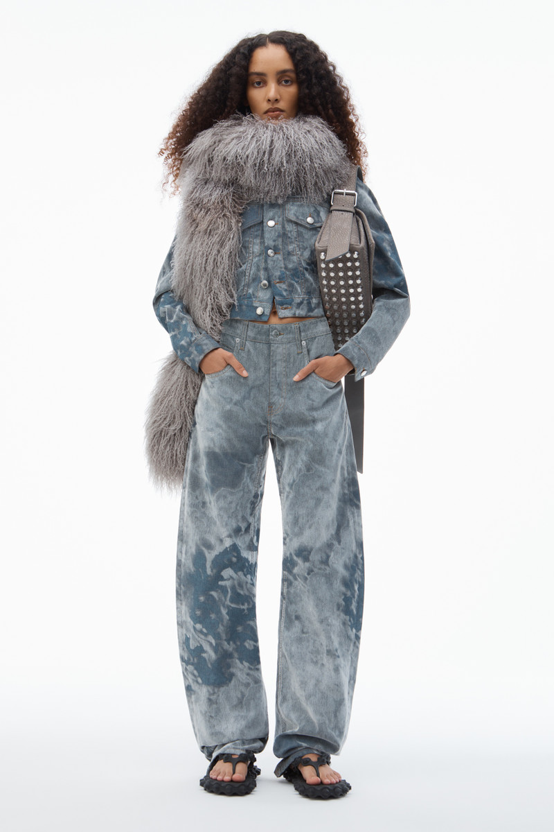 Alexander Wang Low-Rise Flocked Jeans with Lasered Cloud Print outlook