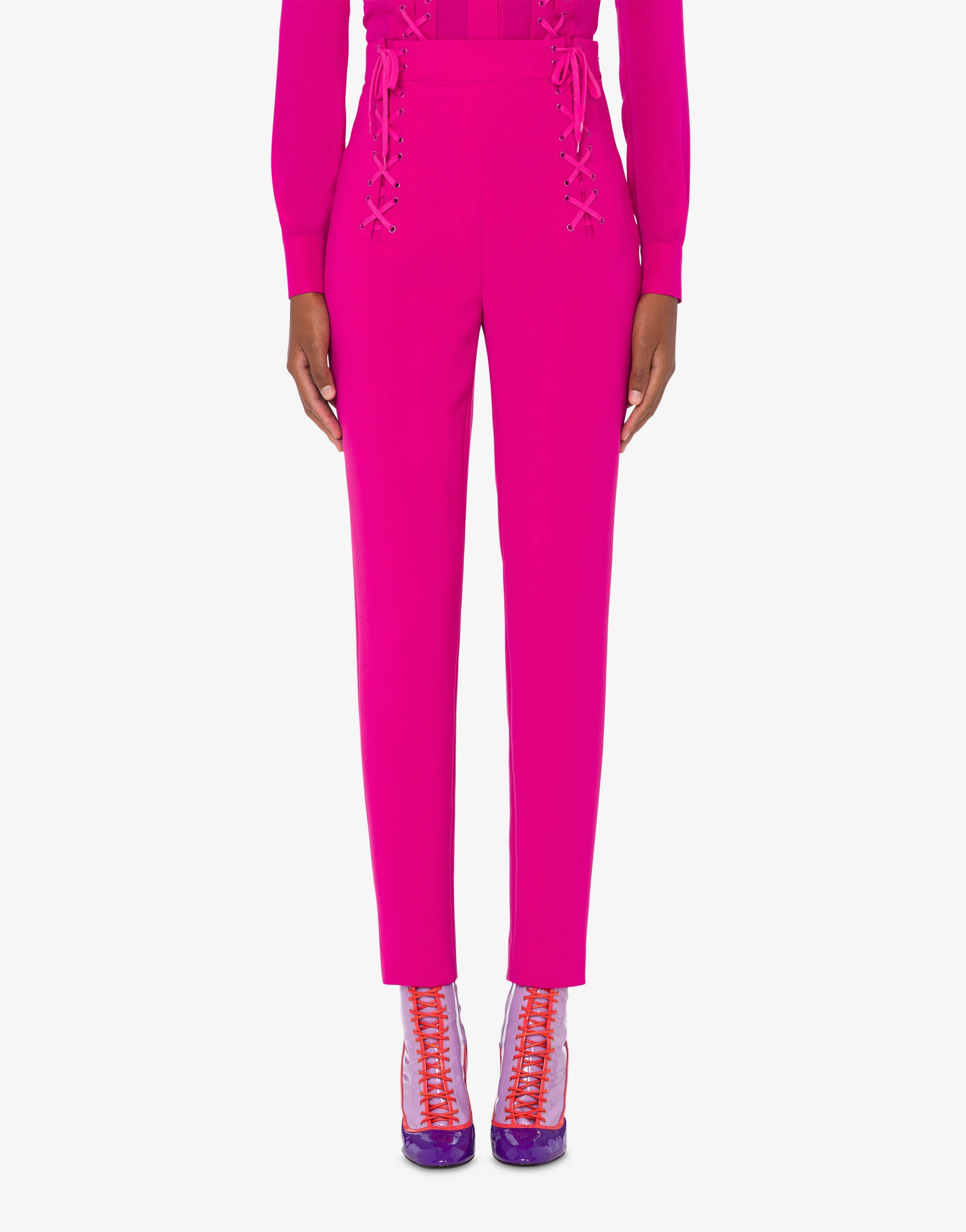 BONDAGE LACING CRÊPE TROUSERS - 2