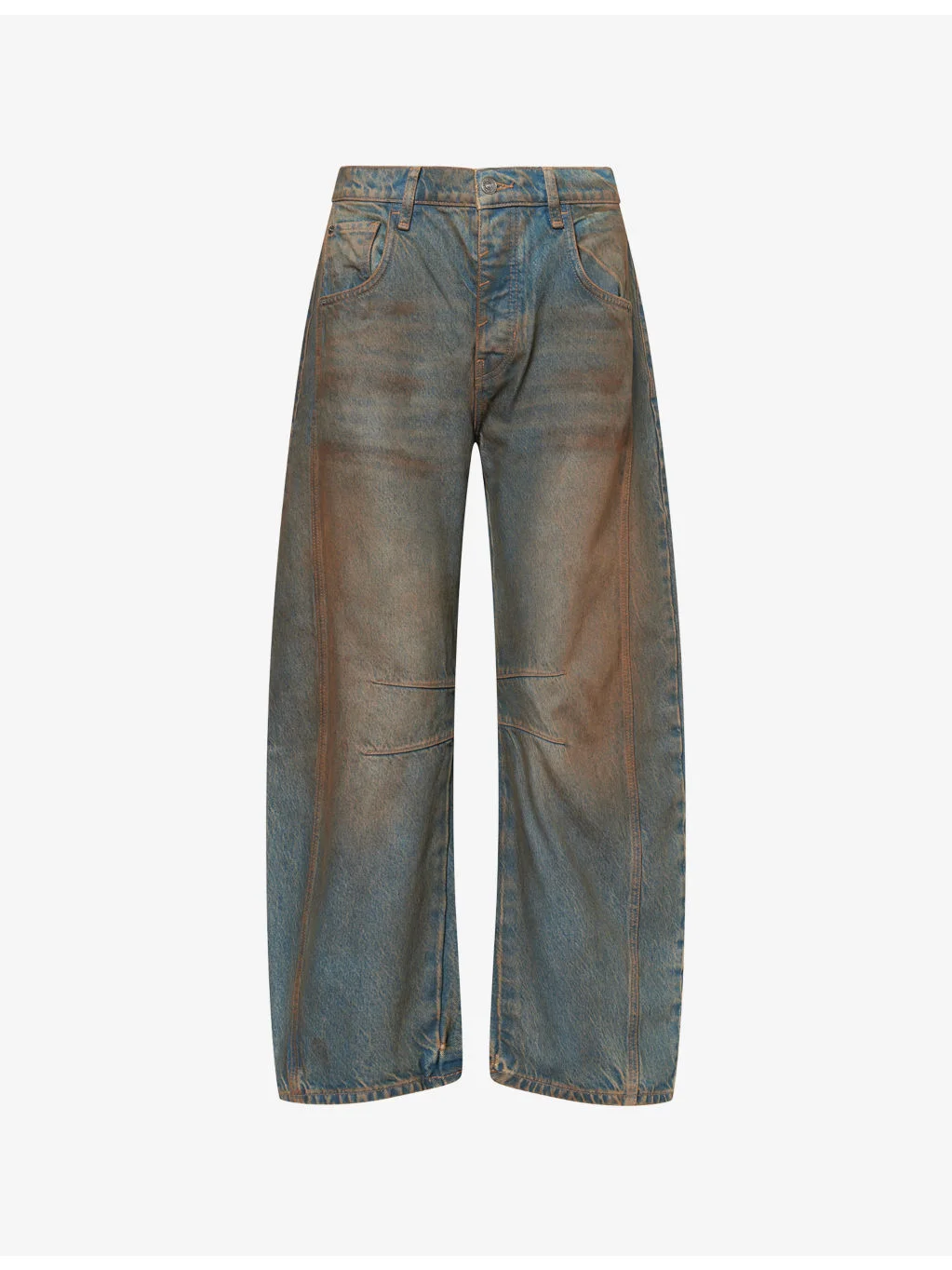 Good Luck Mid-Rise Barrel-Leg Denim Jeans - 1