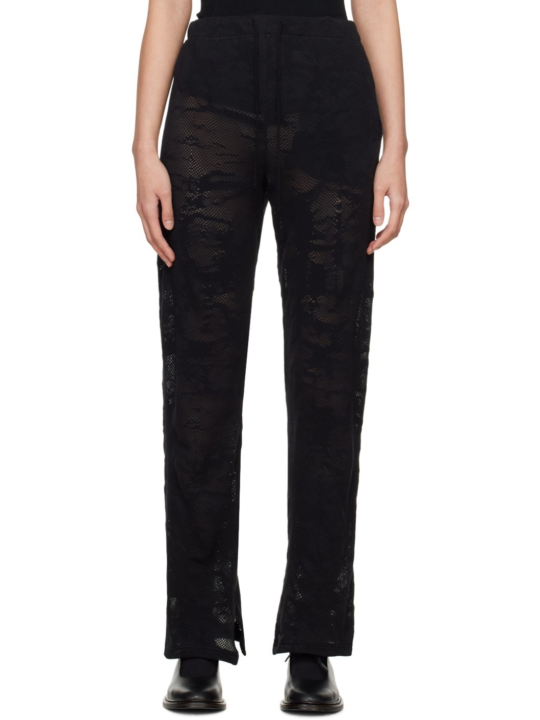 Black Graphic Trousers - 1