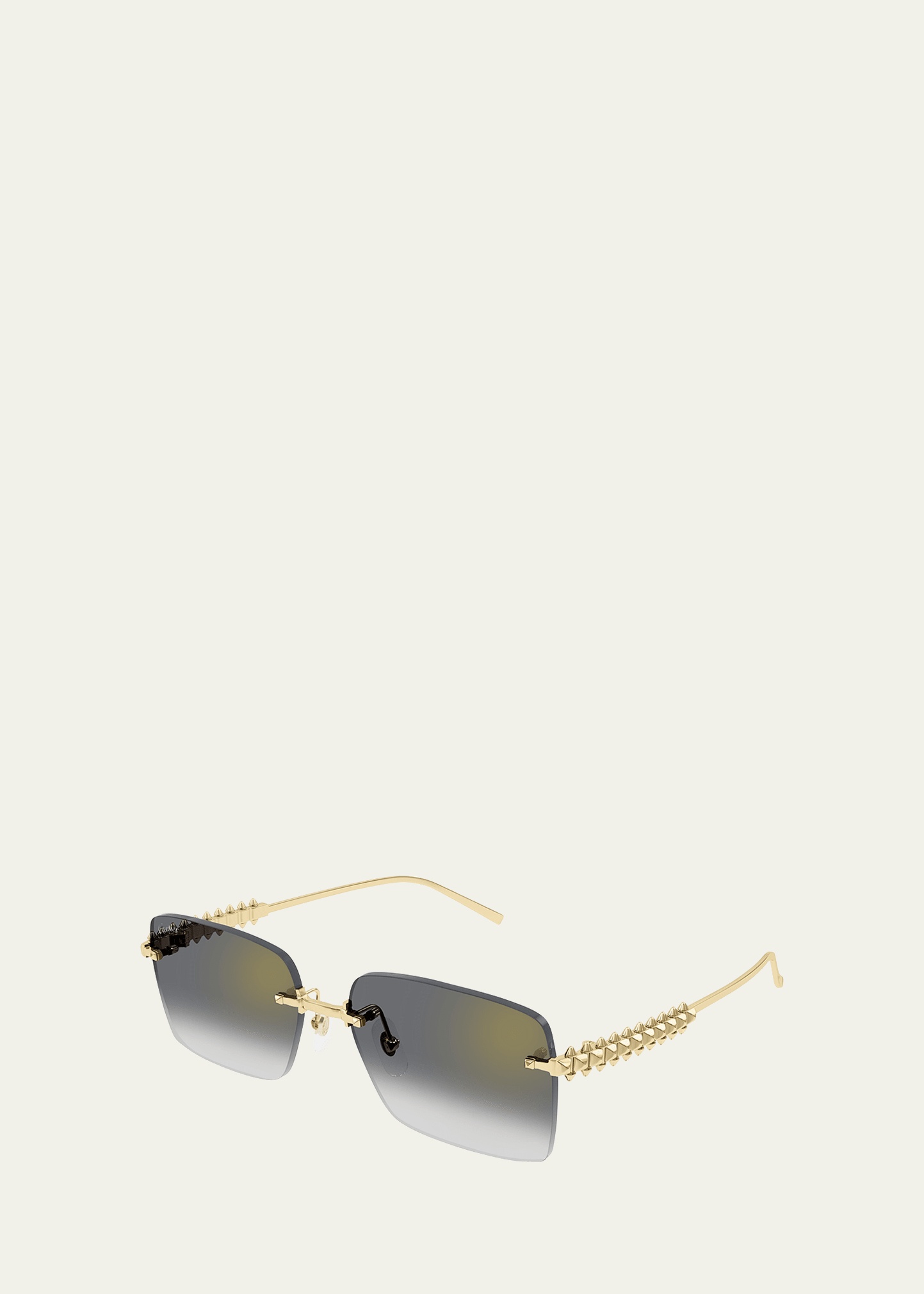 Rimless Metal Rectangle Sunglasses - 2