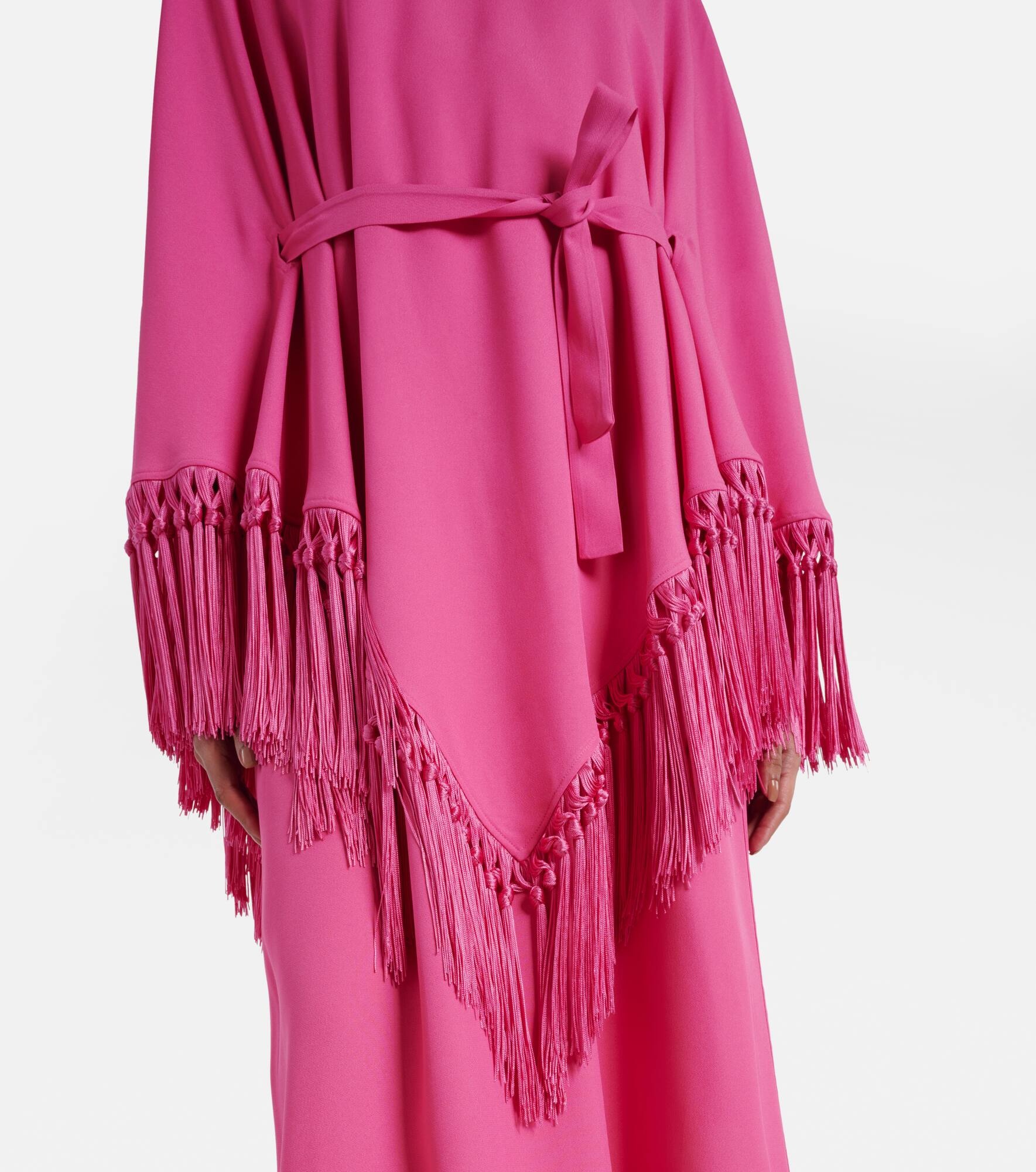 Fringed crêpe cady kaftan - 5