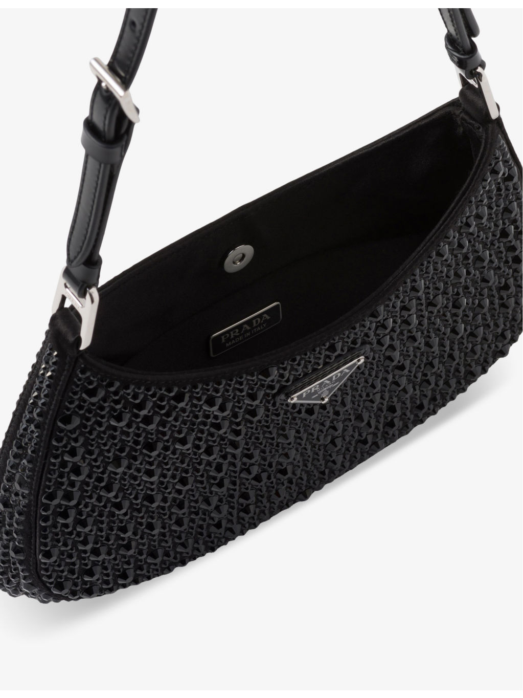 Cleo crystal-embellished satin shoulder bag - 4