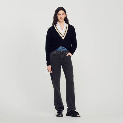 Sandro SWEATER WITH CONTRASTING V-NECK outlook