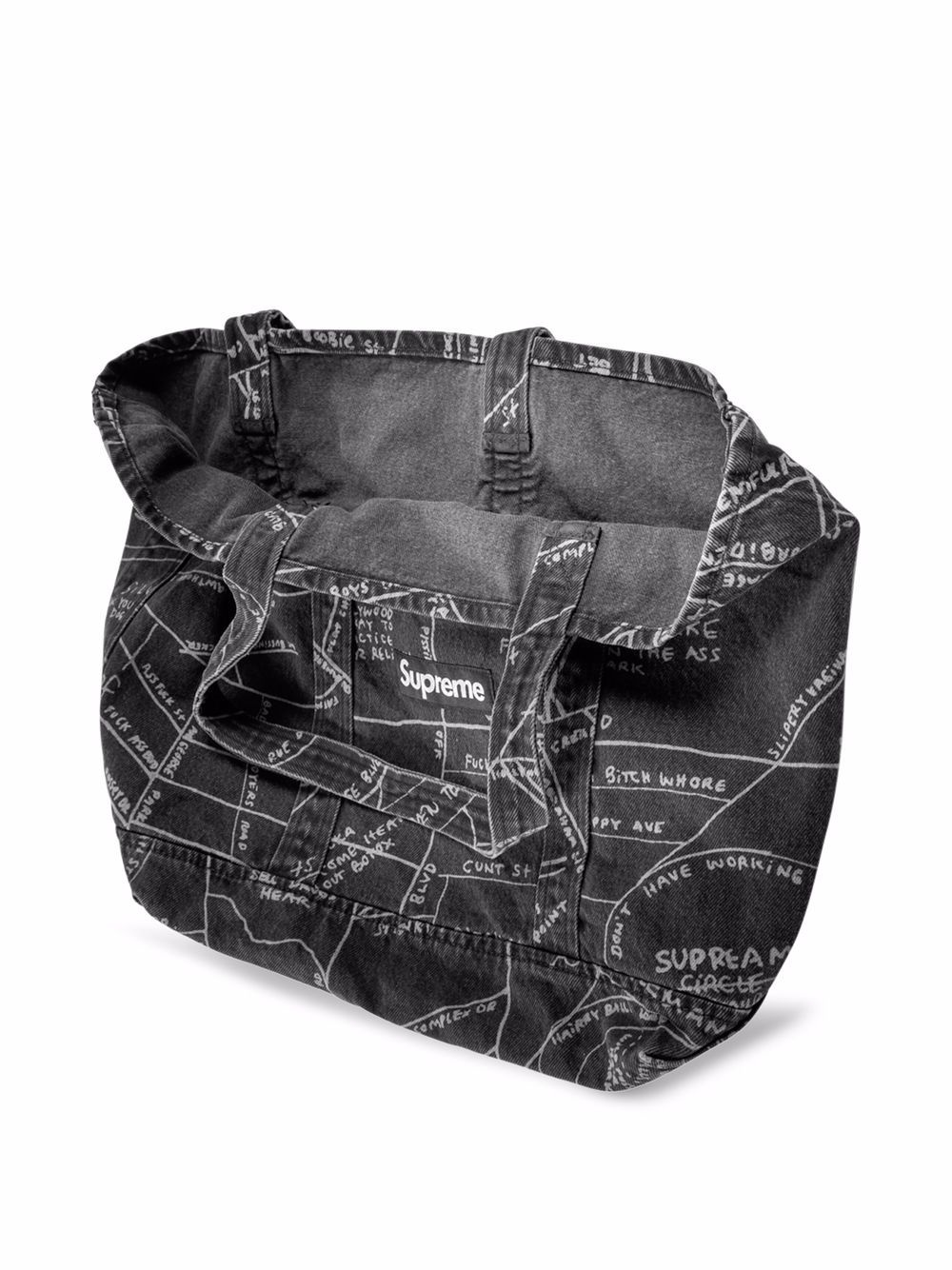 Gonz Map denim tote bag - 4