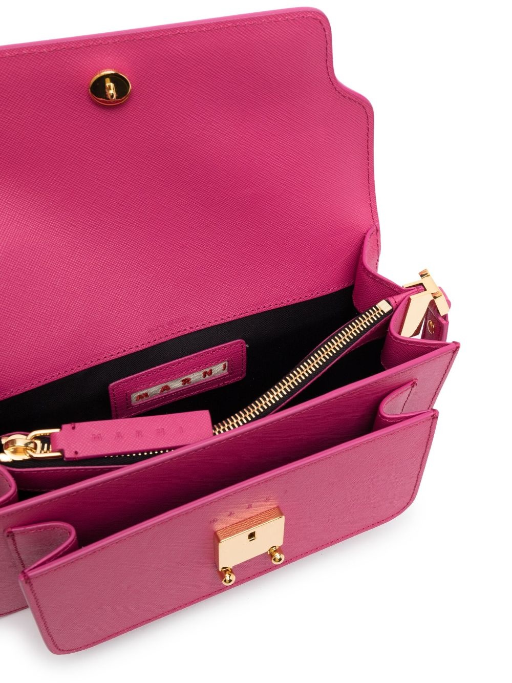 textured-finish leather shoulder bag - 5