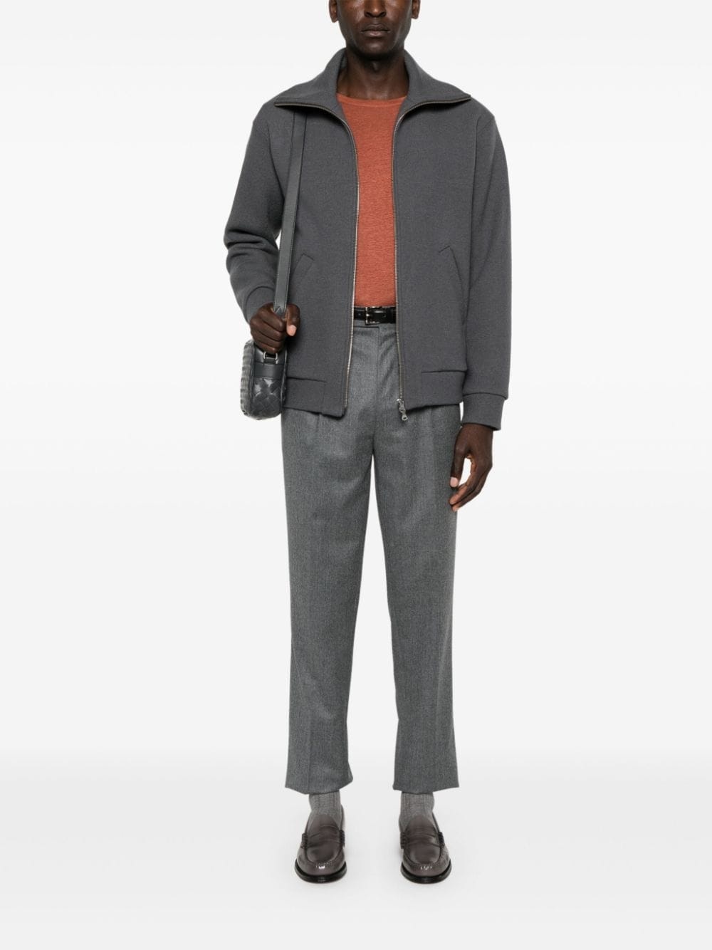 slim-cut wool trousers - 2
