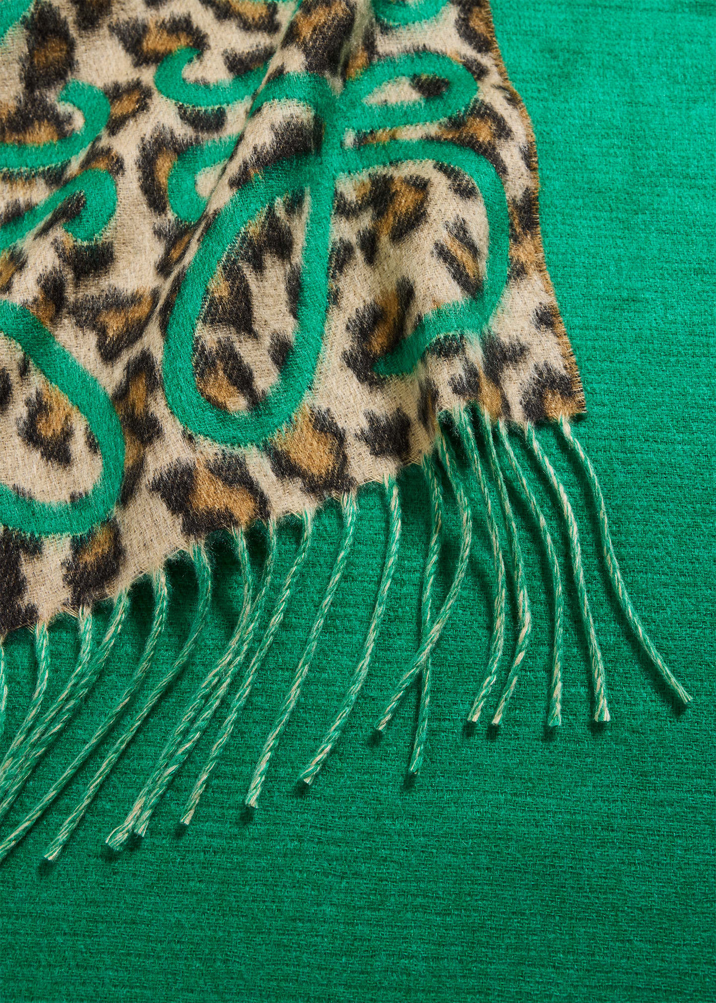 Anagram Leopard-Print Cashmere Scarf - 4