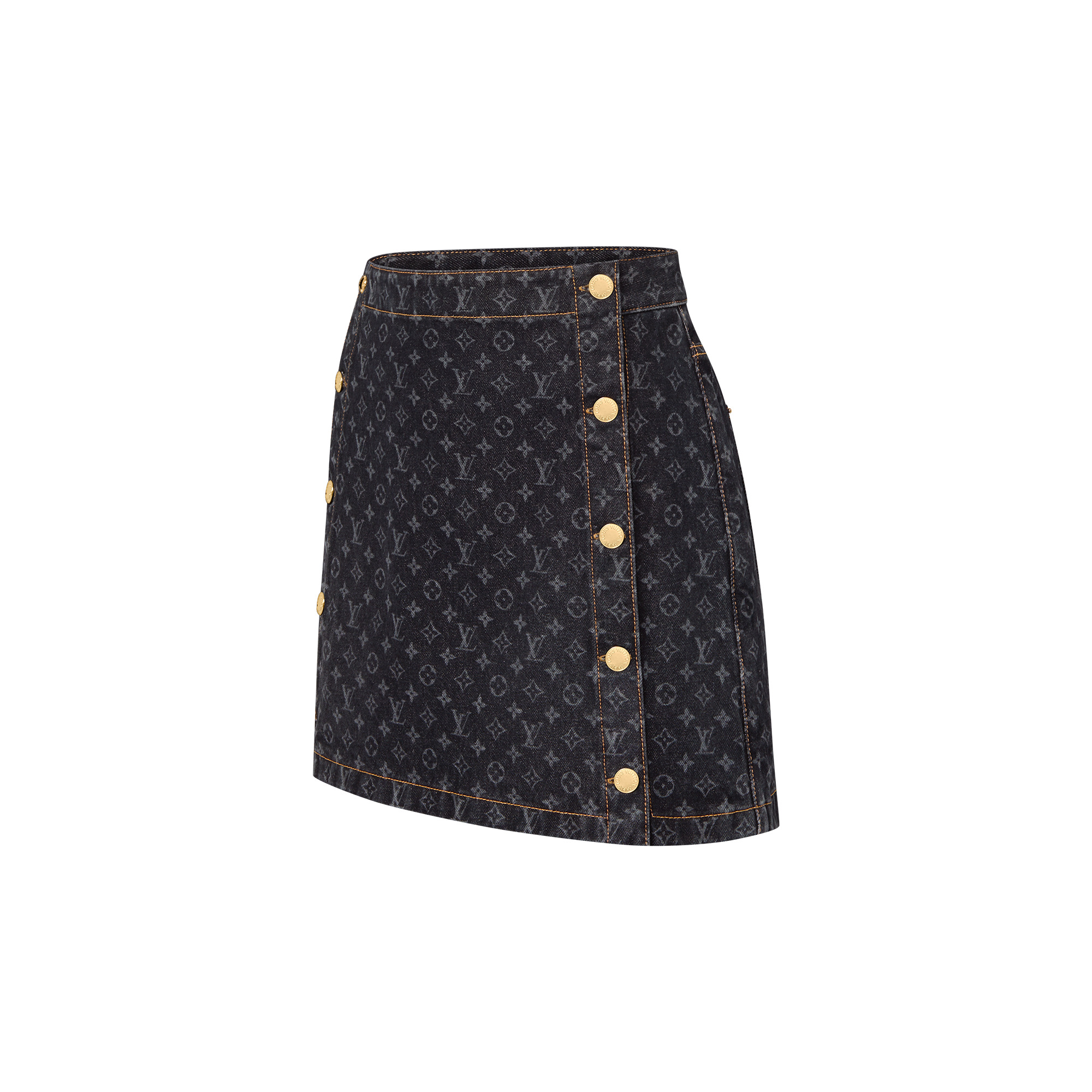 Monogram Denim Mini Skirt - 2