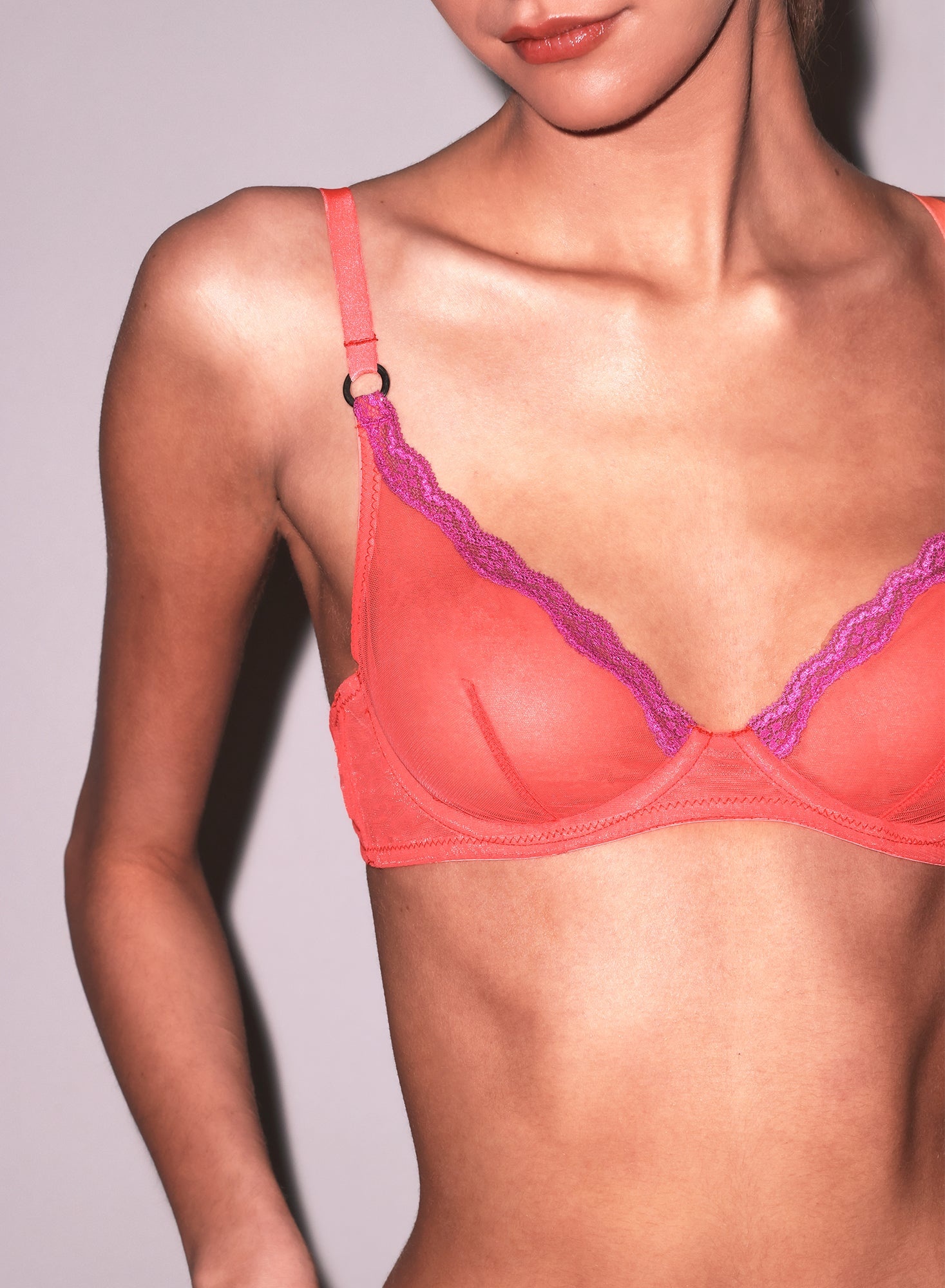 Sheer Tulle Demi Bra - 2