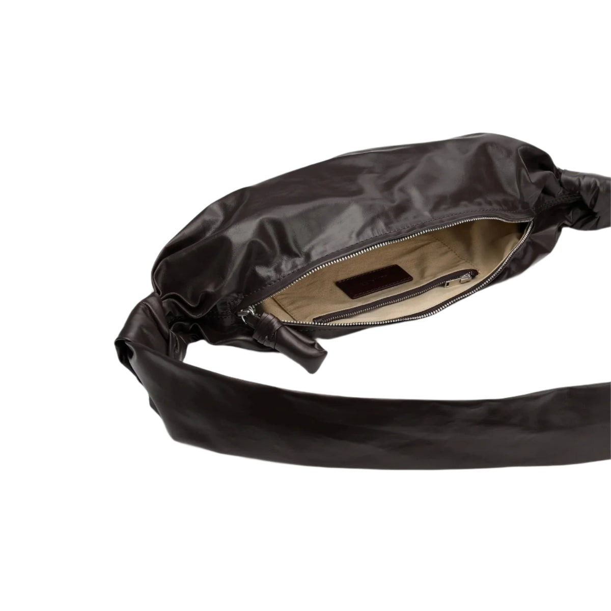 SMALL SOFT CROISSANT BAG (DARK CHOCOLATE) - 3