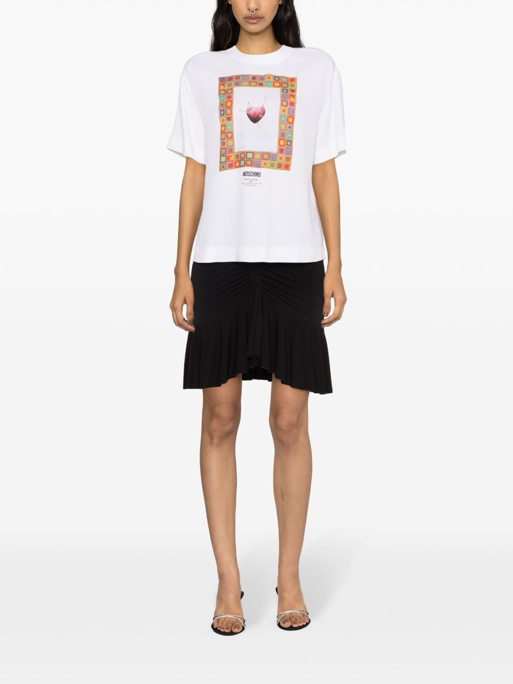 graphic-print crepe blouse - 2