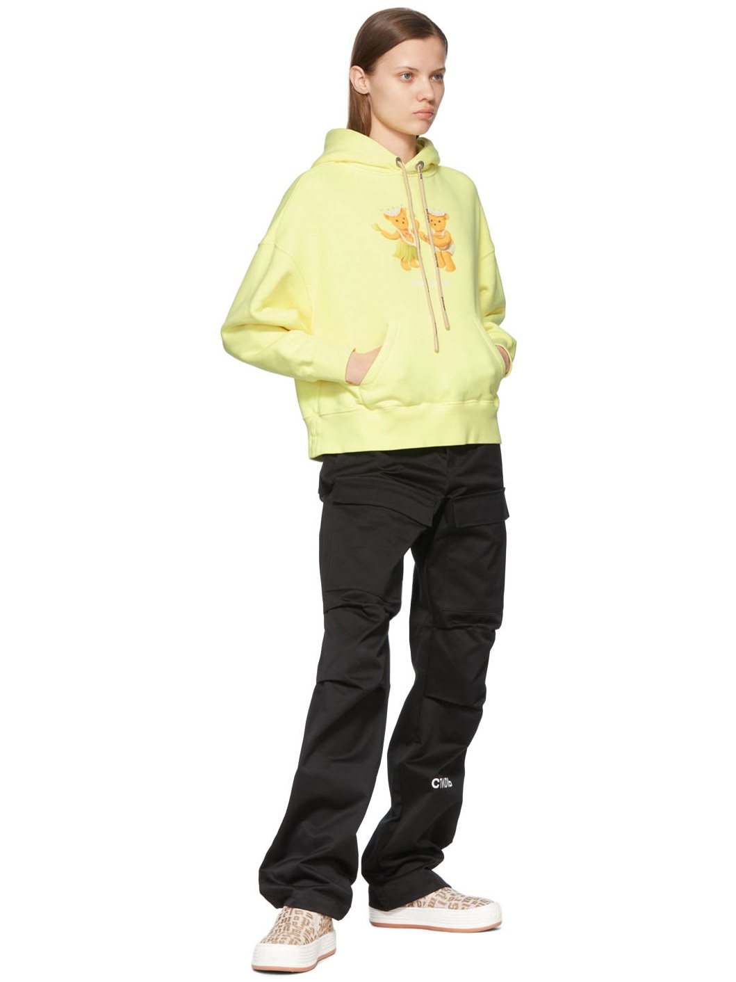 Palm Angels Yellow Cotton Hoodie | ssense | REVERSIBLE