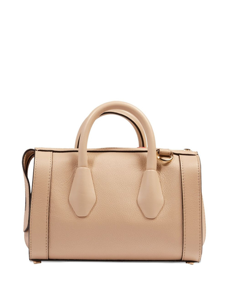 leather top-handle bowling bag 1