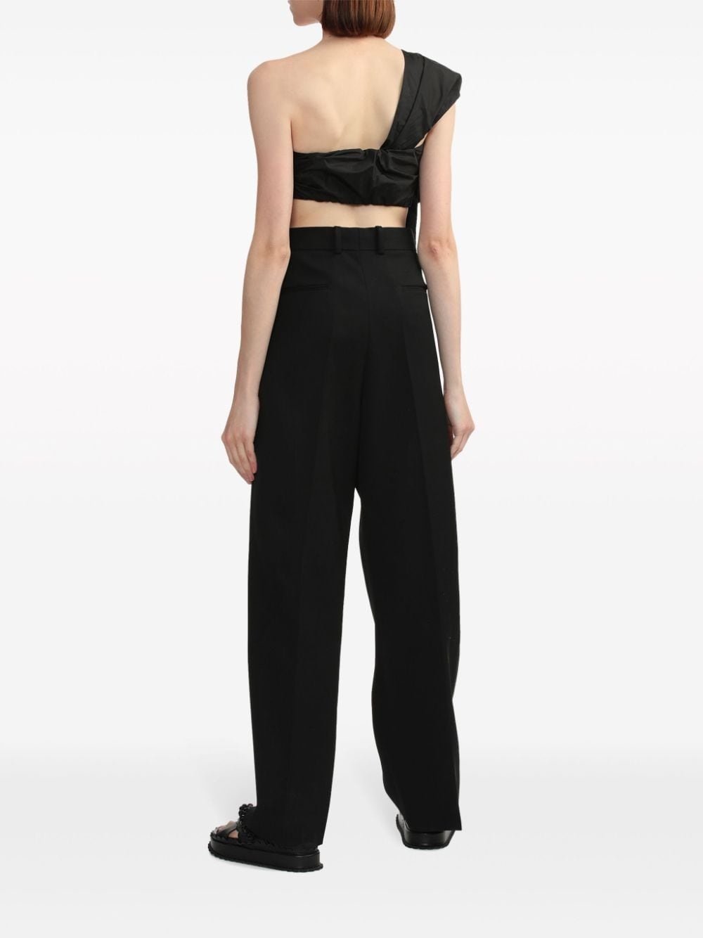 draped cropped top - 4