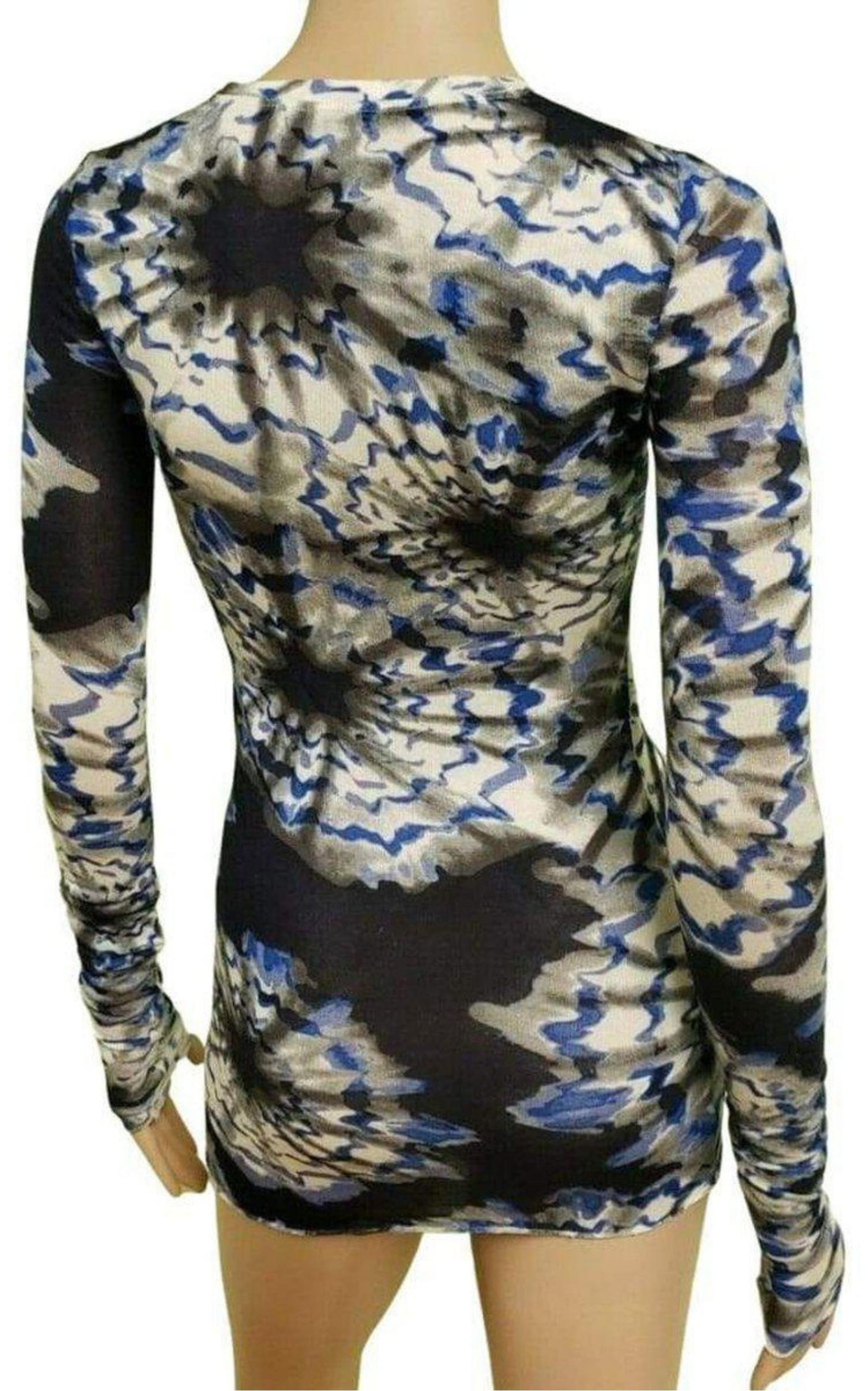 BCBGMAXAZRIA - Blue Combo Knit Top - 3