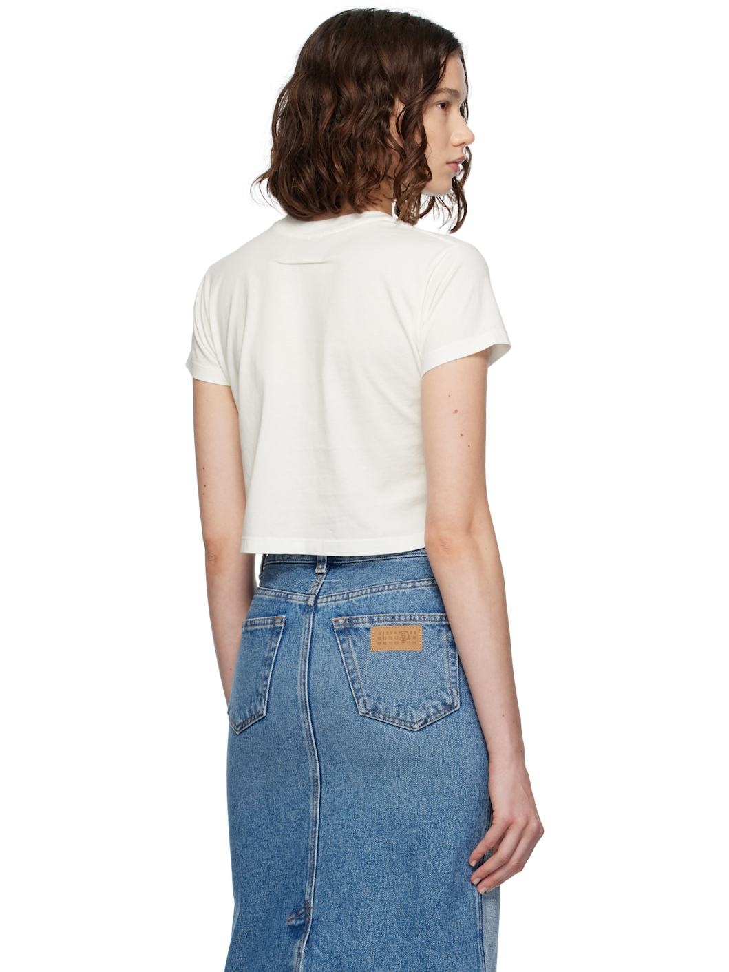 White Cropped T-shirt - 3