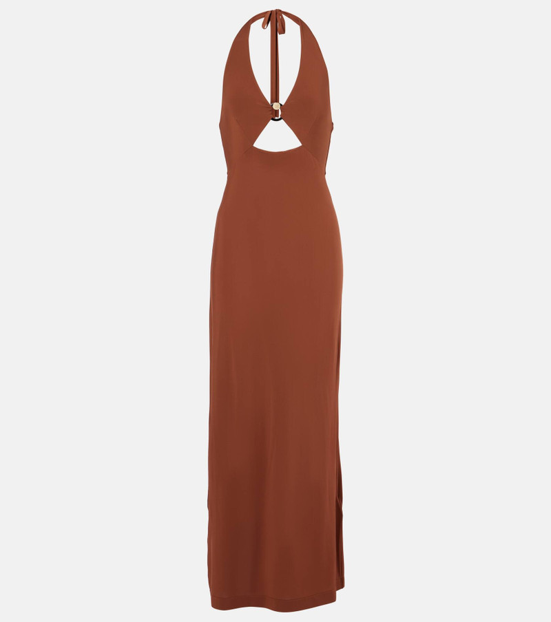 Ghiotto halterneck cutout maxi dress 1