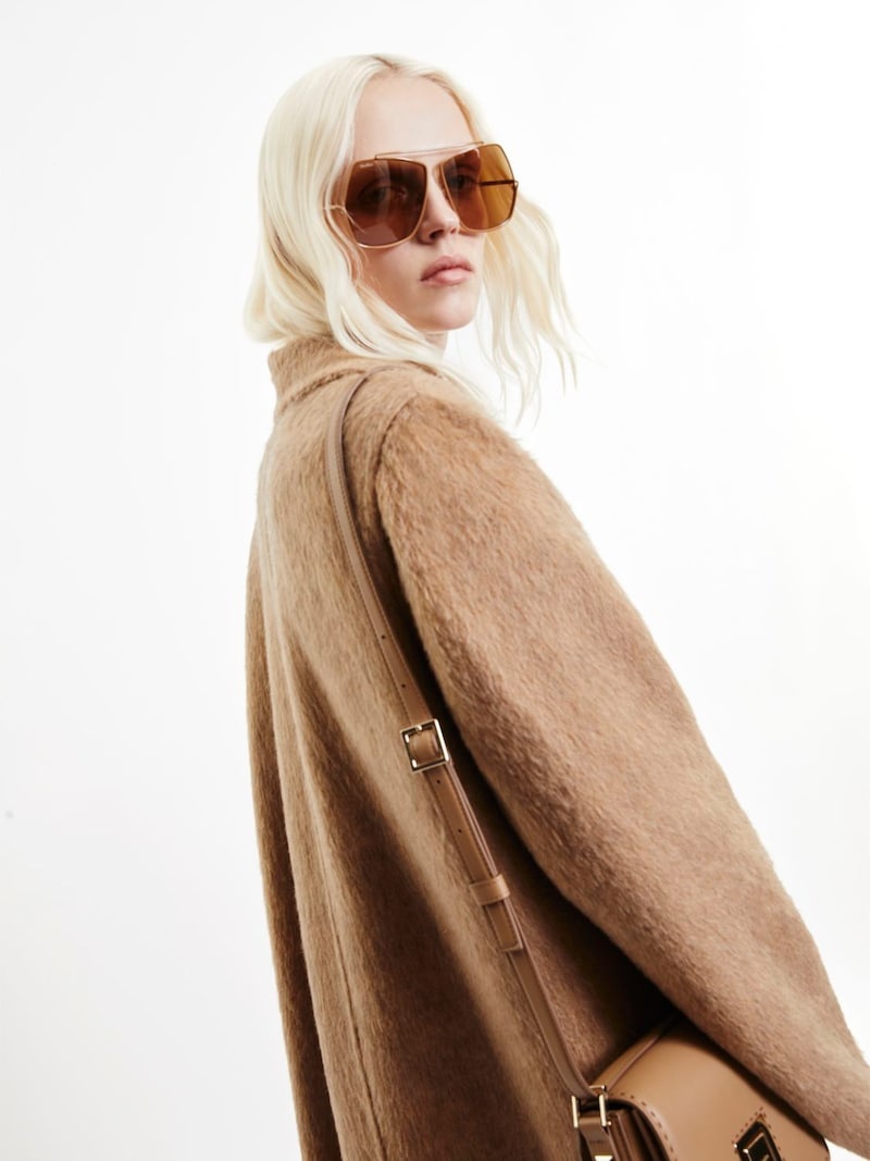 LVR Exclusive mohair & camel drap coat - 5