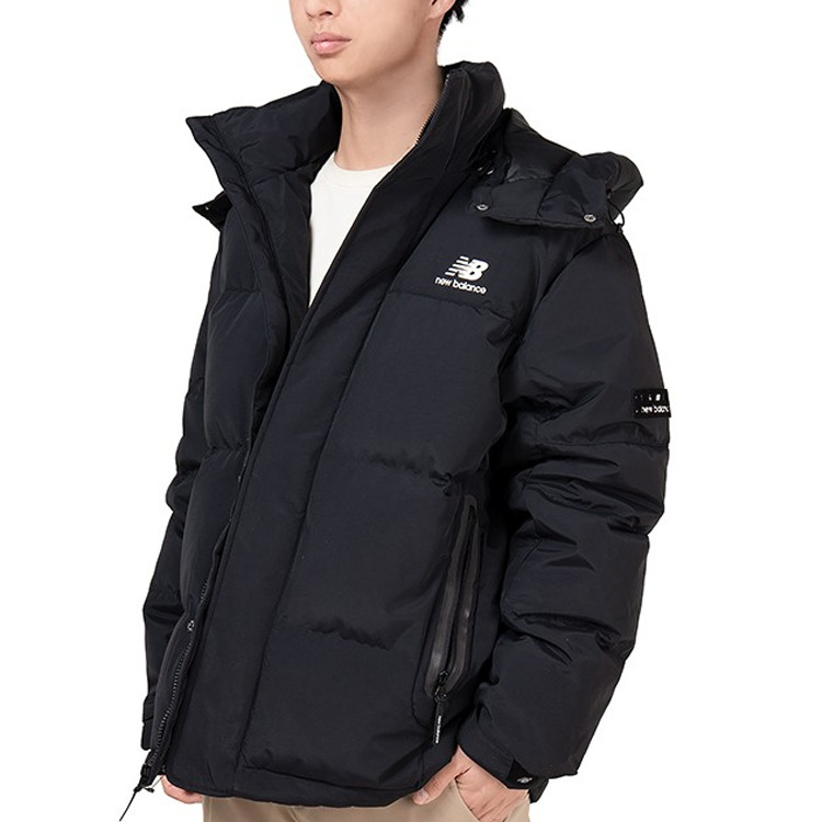 New Balance Warm Hooded Down Jacket 'Black' AMJ14323-BK - 5