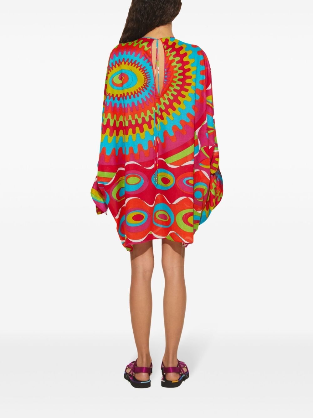 Bersaglio-print kaftan minidress - 4