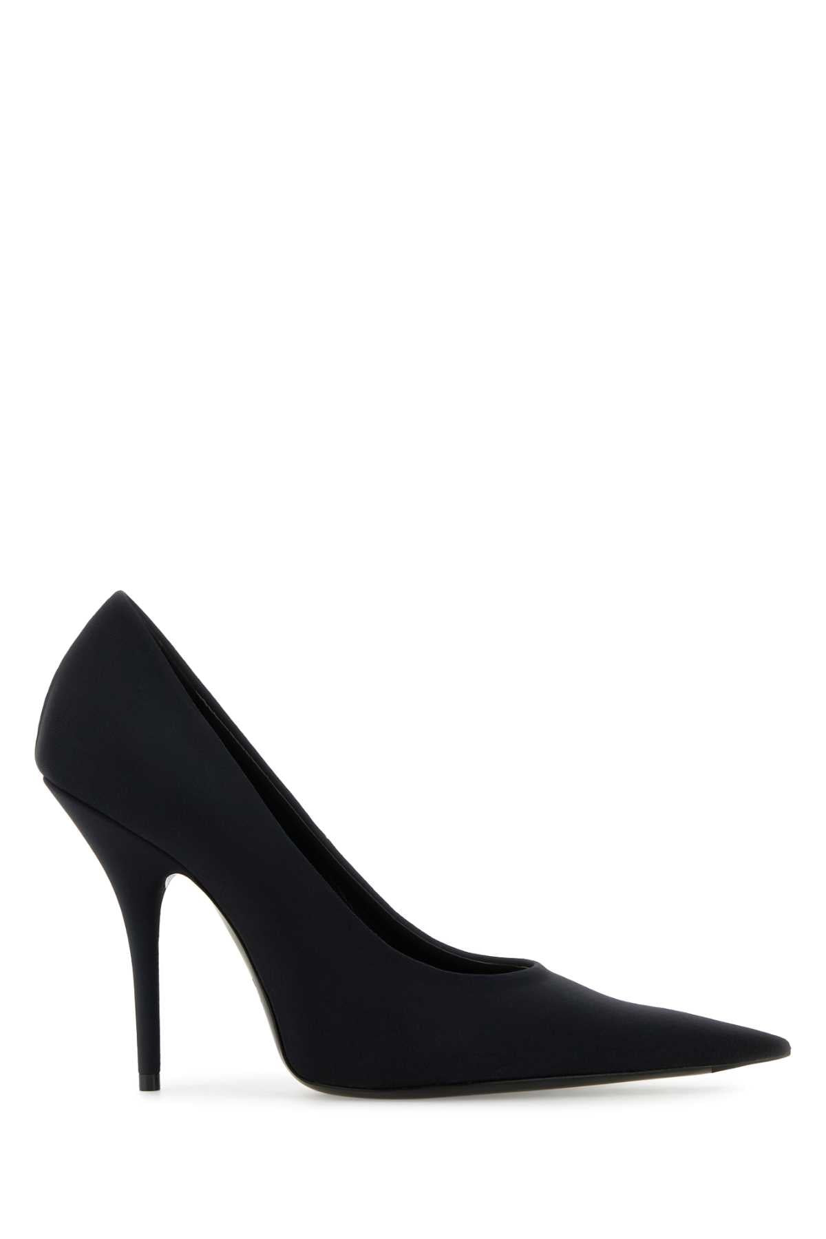 Balenciaga Women Black Fabric Knife Pumps - 1