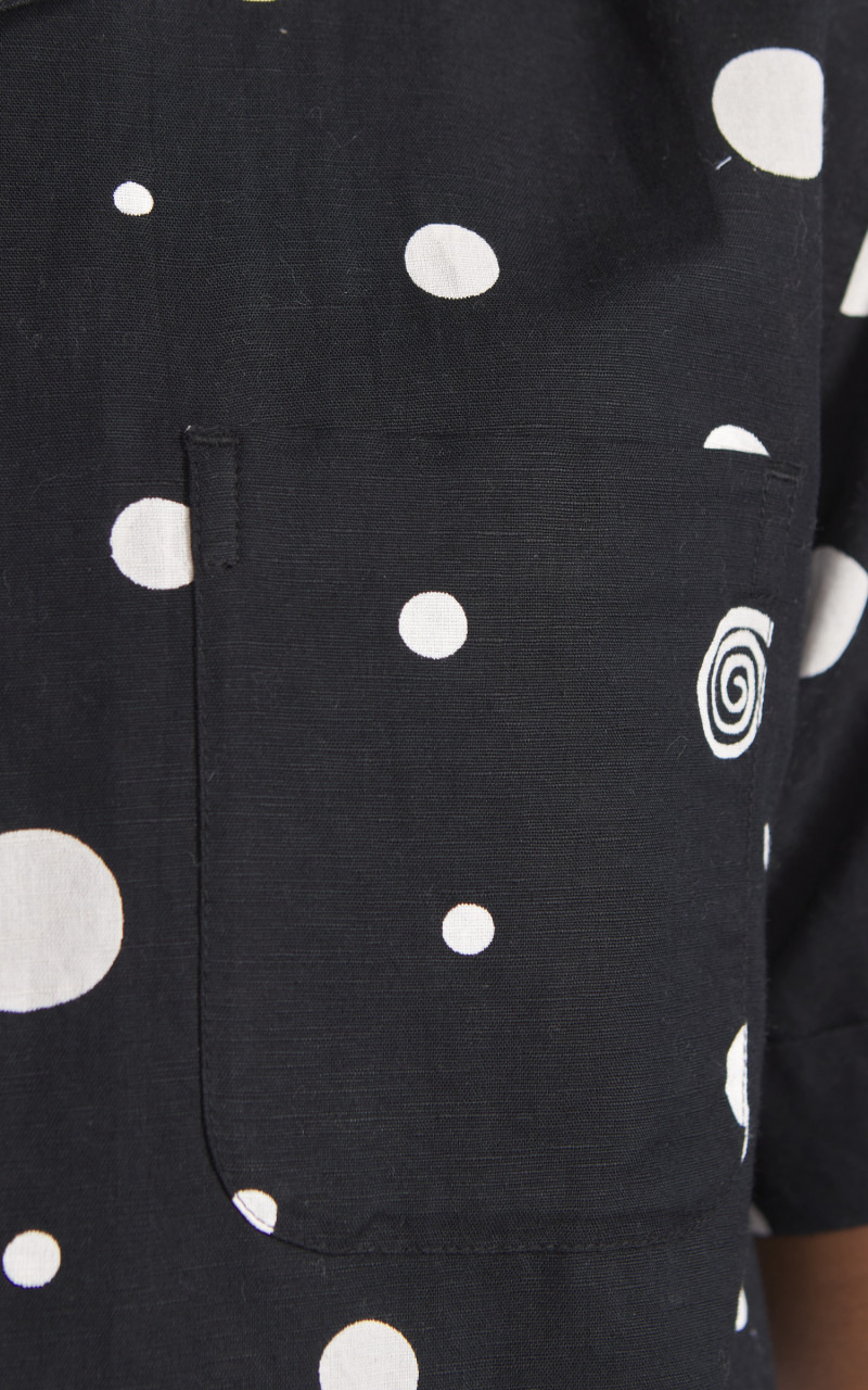 VACATION SHIRT POLKA DOT BLACK - 3