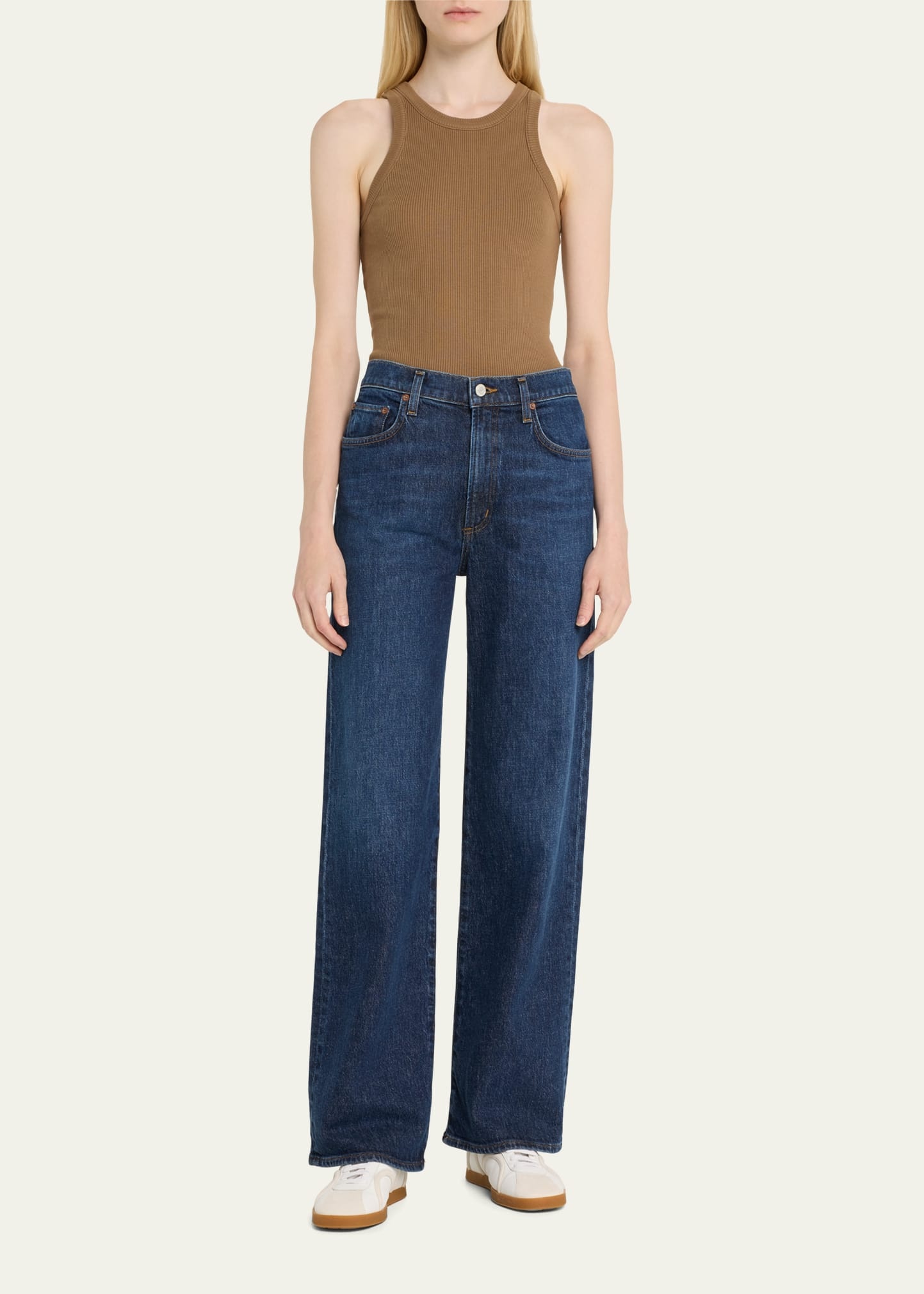 Harper Mid-Rise Wide-Leg Jeans - 2