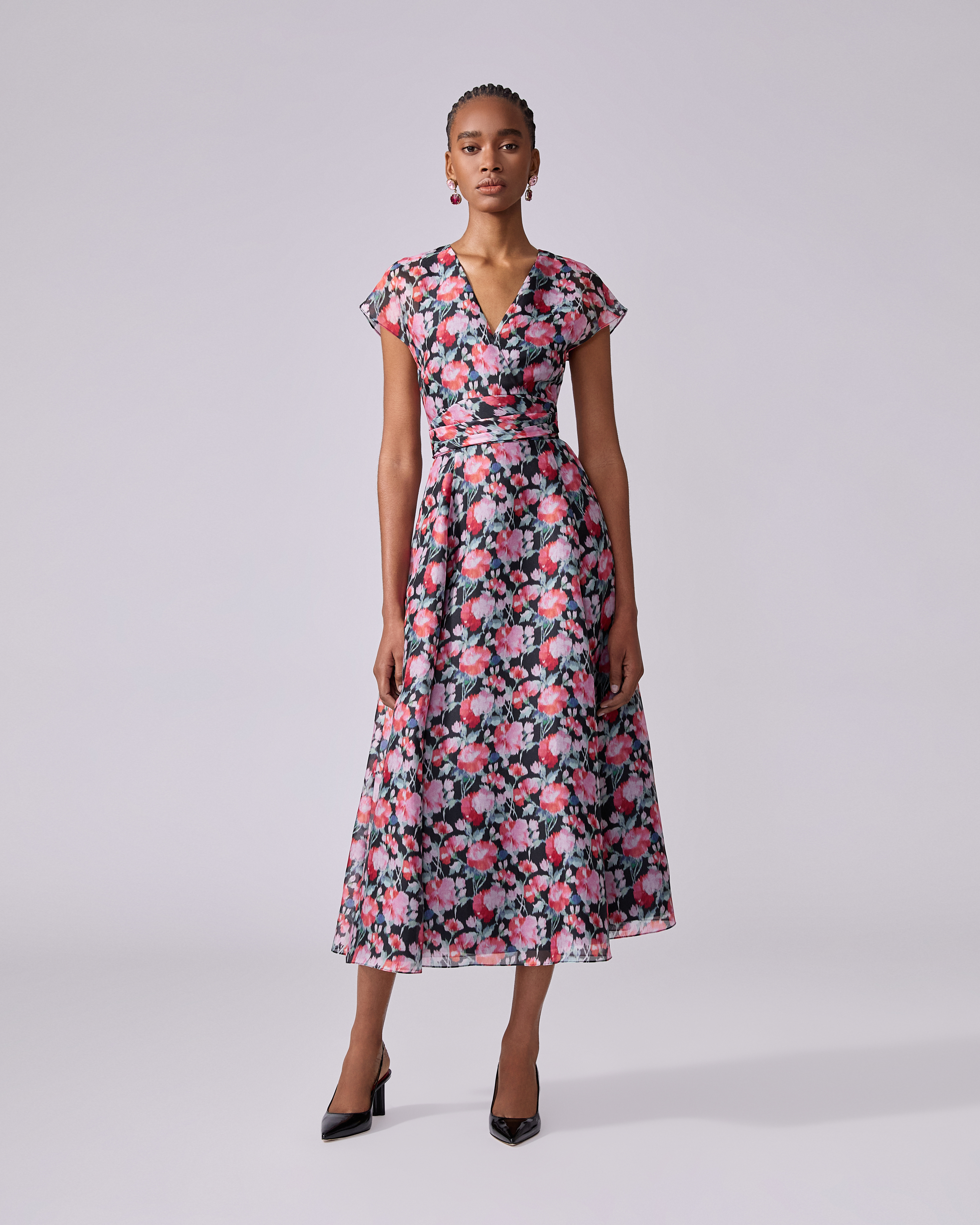 Peony-Print Midi Dress - 2