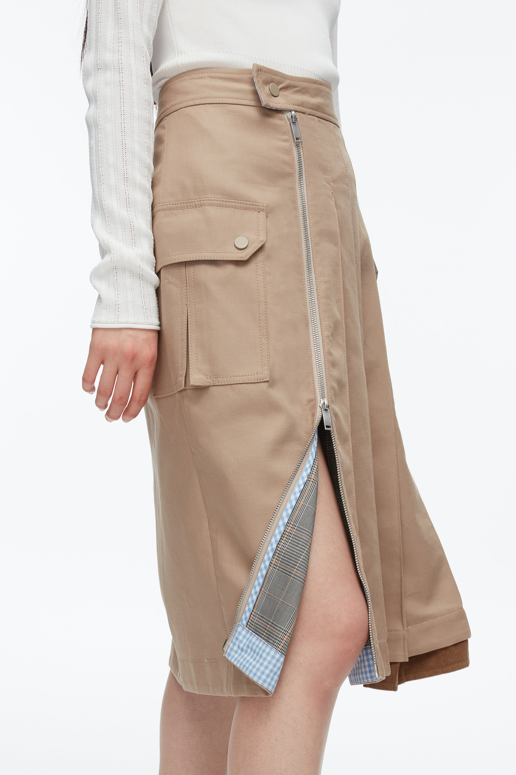 Pleated Zip Utility Skirt - 6