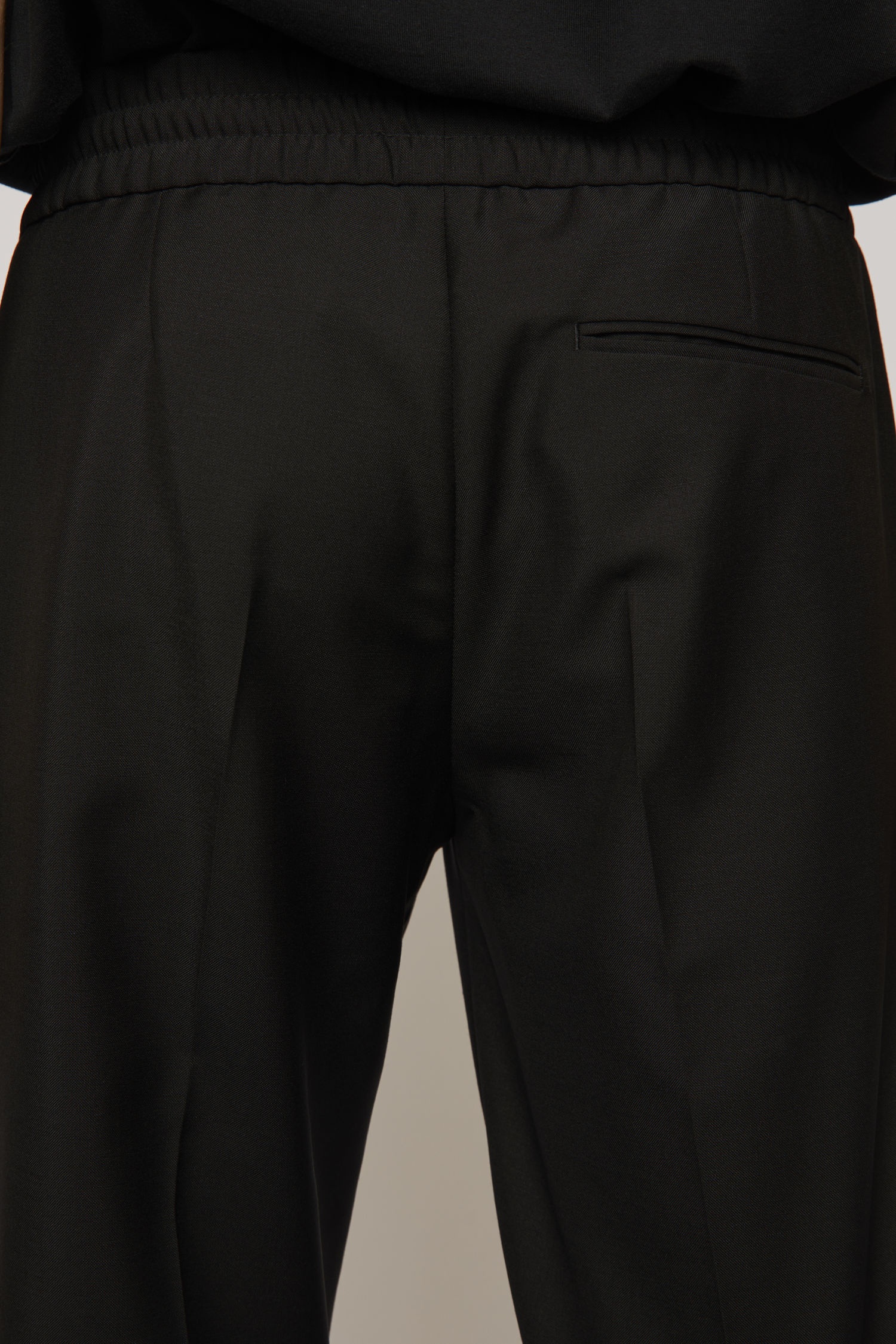 Elastic-waist wool trousers black - 6